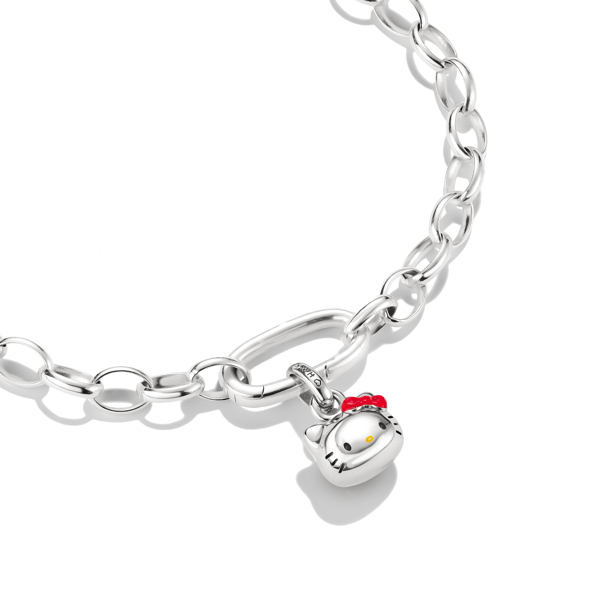 THOMAS SABO Charm-Einhänger »THOMAS SABO ♡ Hello Kitty Charm mit roter Schleife - Original« Emaille