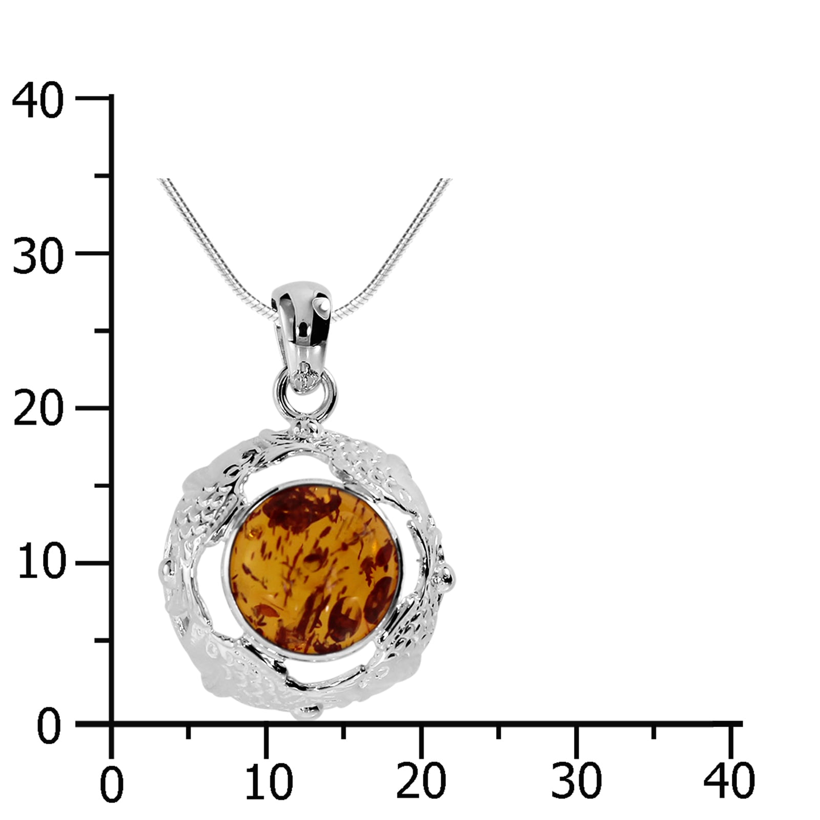 OSTSEE-SCHMUCK Kette mit Anhänger »- Fischland 28x20 mm - Silber 925/000 - Bernstein«