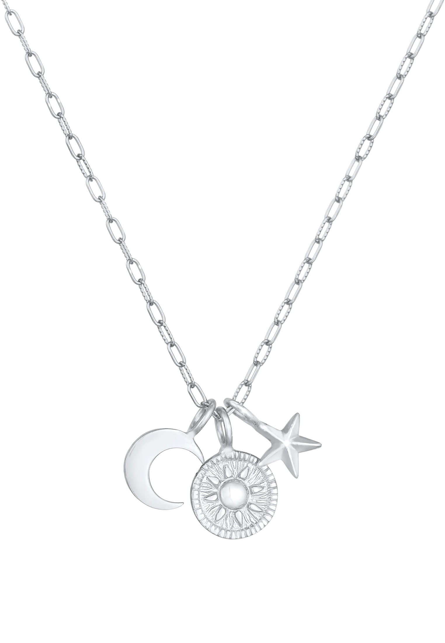 Elli Kette mit Anhänger »Halskette Sonne Mond Stern Symbol 925 Silber«
