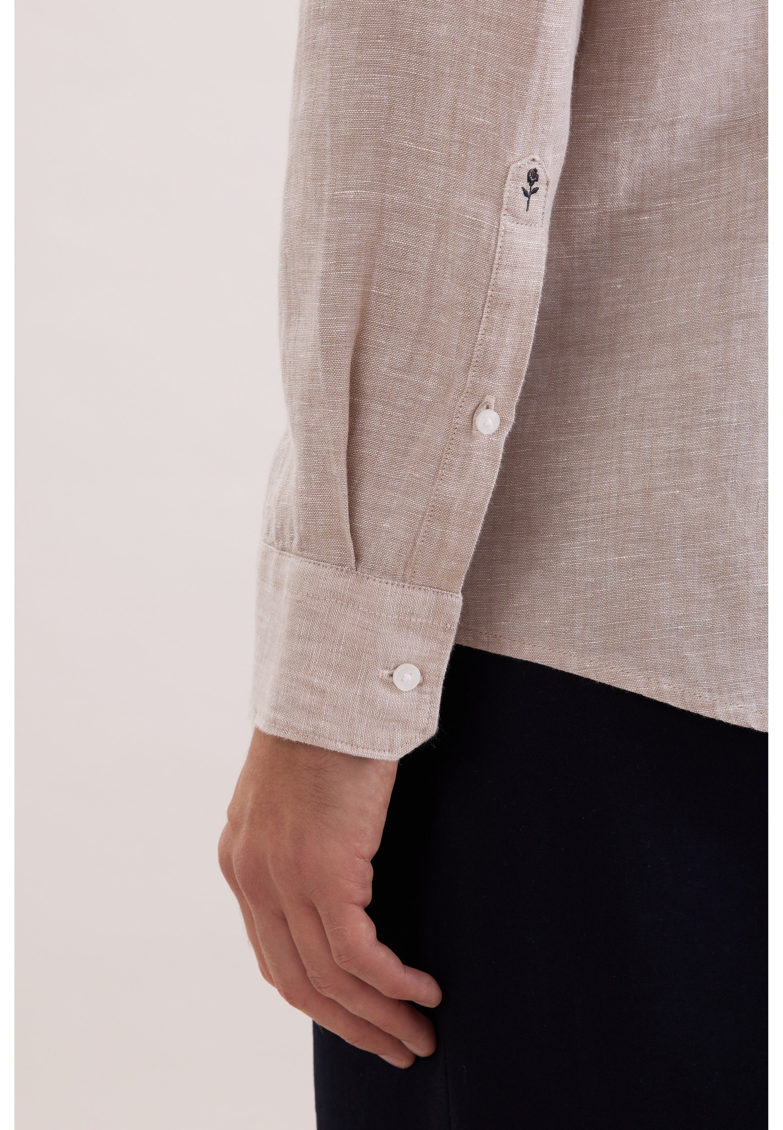 seidensticker Leinenhemd »Schwarze Rose« Slim 1/1 Kentkragen Uni