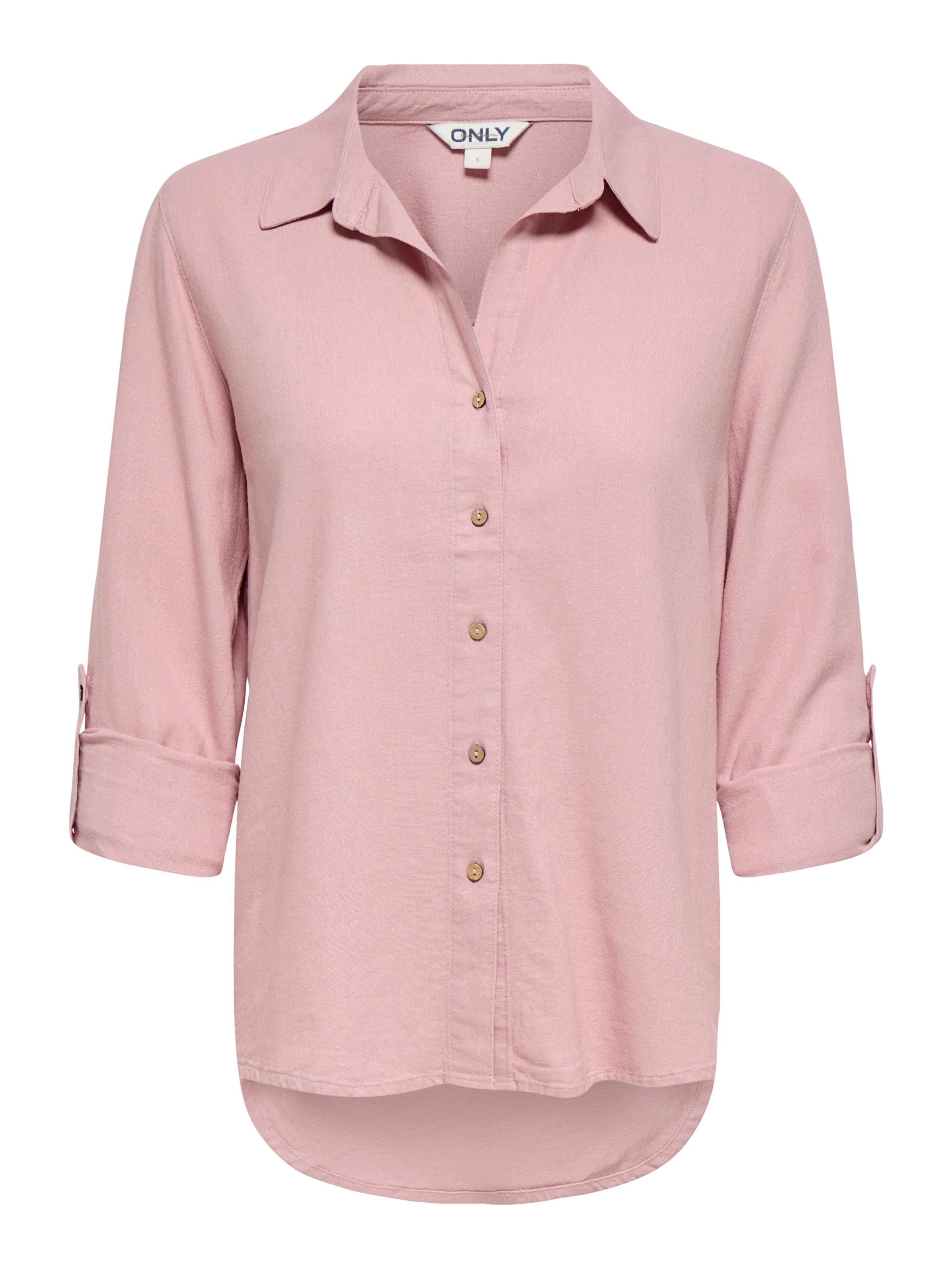 ONLY Hemdbluse »ONLGOA 3/4 STRAP LINEN BL SHIRT CC PNT« mit Leinen, umschlagbare Manschetten