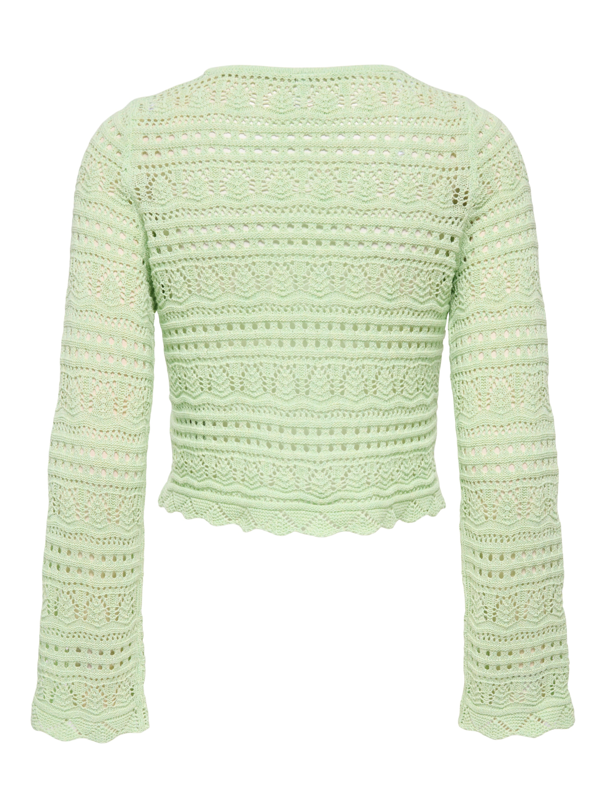 ONLY Strickpullover »ONLELKE LIFE LS PULLOVER KNT NOOS« Lochstickerei, verkürzte Form