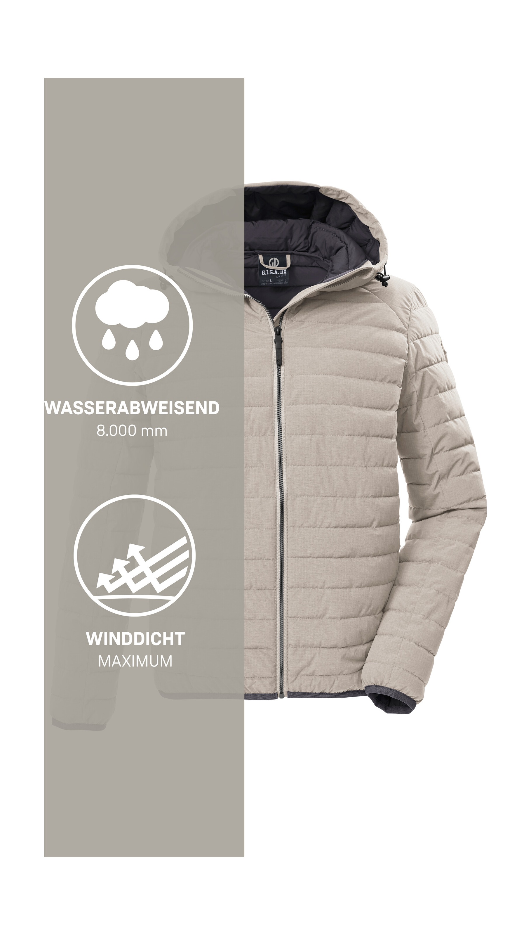 G.I.G.A. DX by killtec Steppjacke »GS 86 MN QLTD JCKT« Schmale, wasserabweisende Herren Steppjacke mit abnehmbarer Kapuze