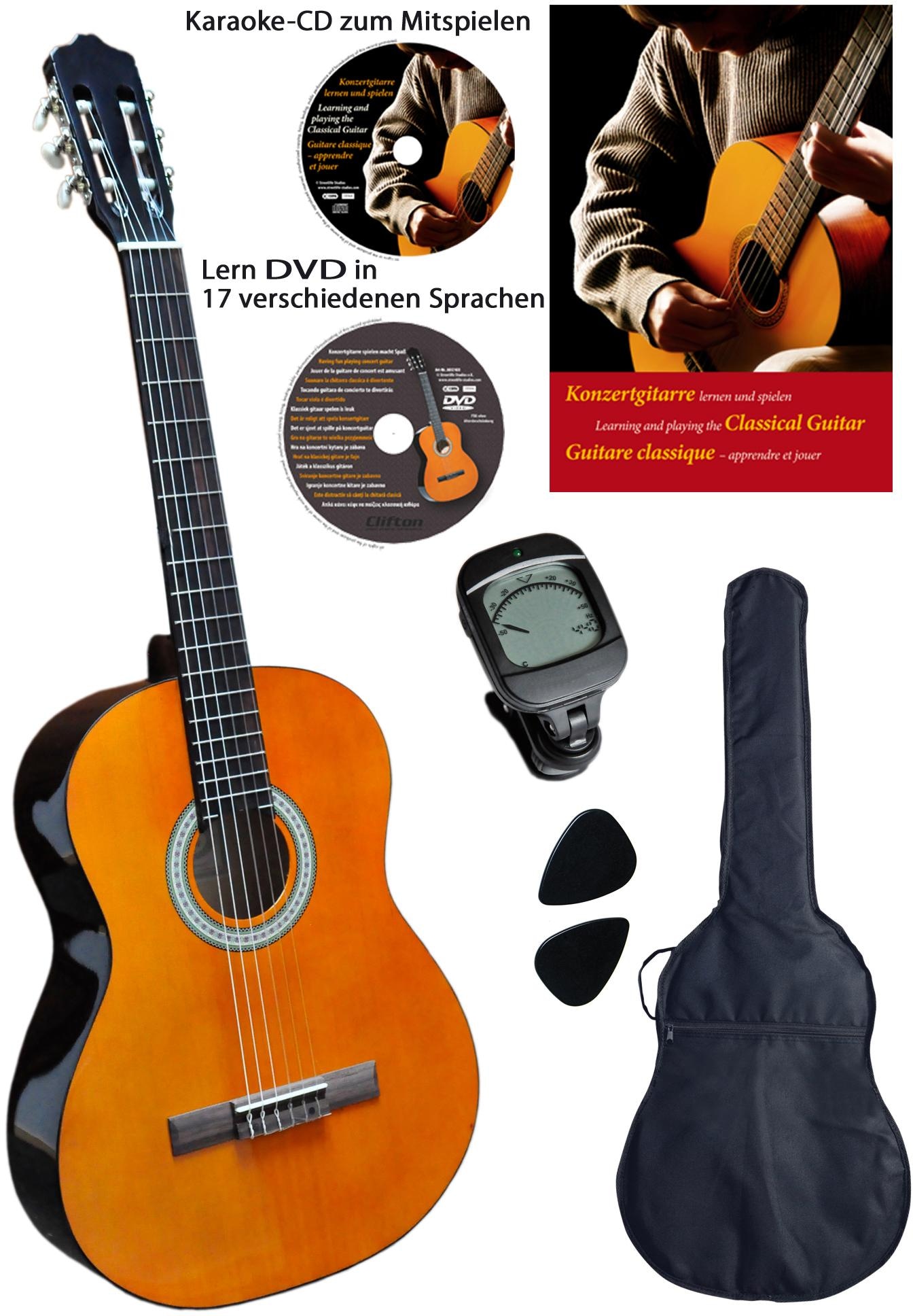 Clifton Konzertgitarre »Clifton-Konzertgitarre« Komplettset in beige