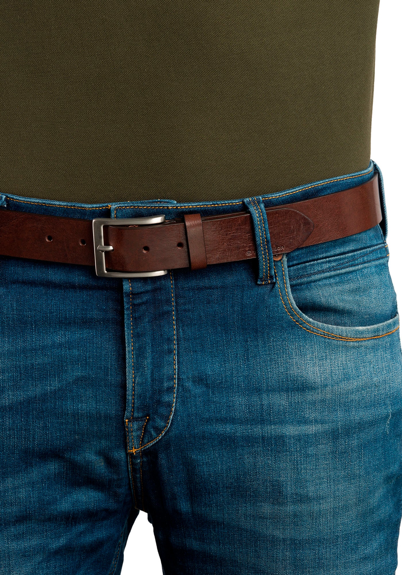 TOM TAILOR Ledergürtel »TTJADEN«, 3,5 cm breiter Herrengürtel, ideal zu Jeans bis Gr. 120