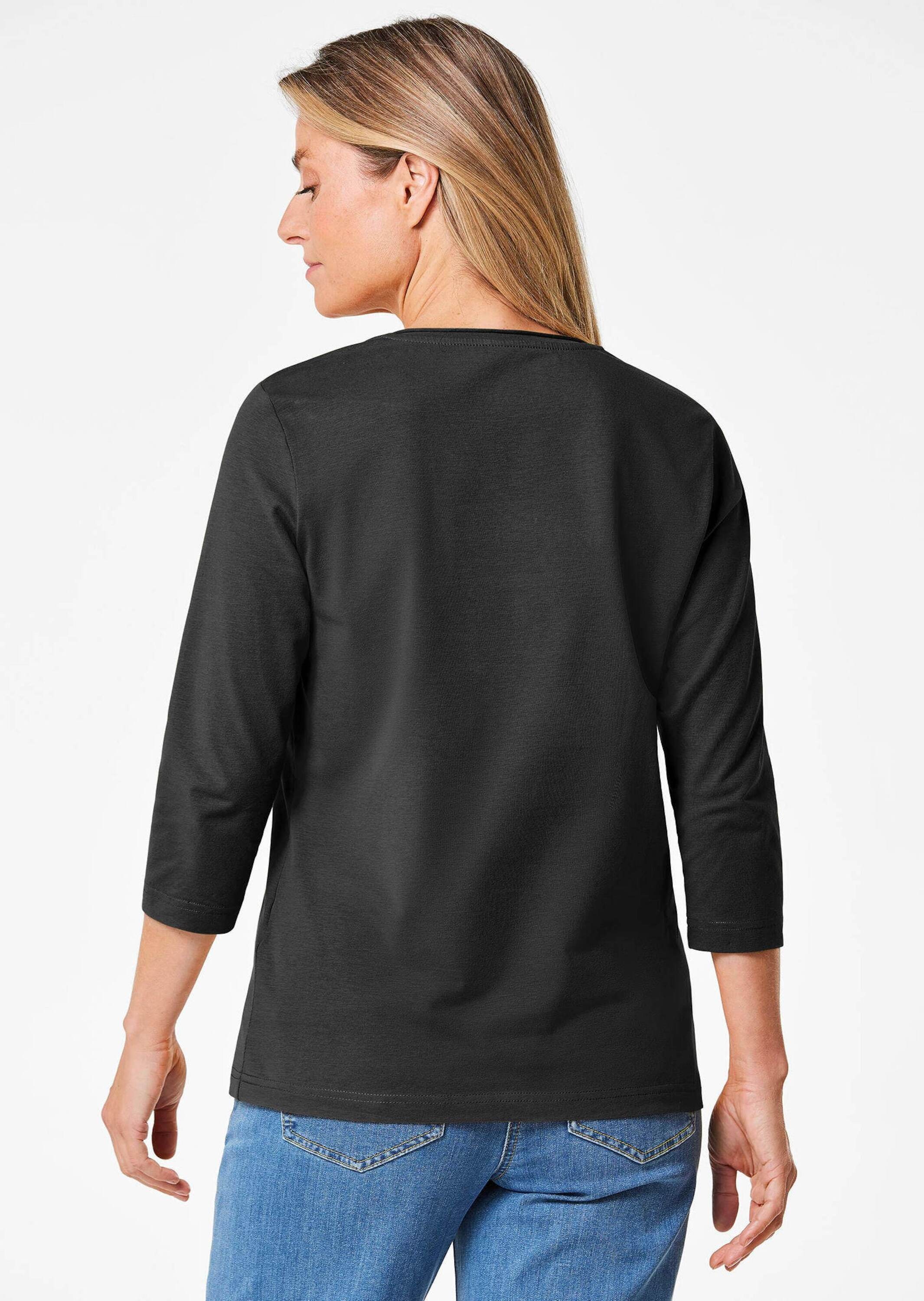 GOLDNER Kurzarmshirt »Kurzgröße Shirt mit V-Ausschnitt« keine/nicht relevant