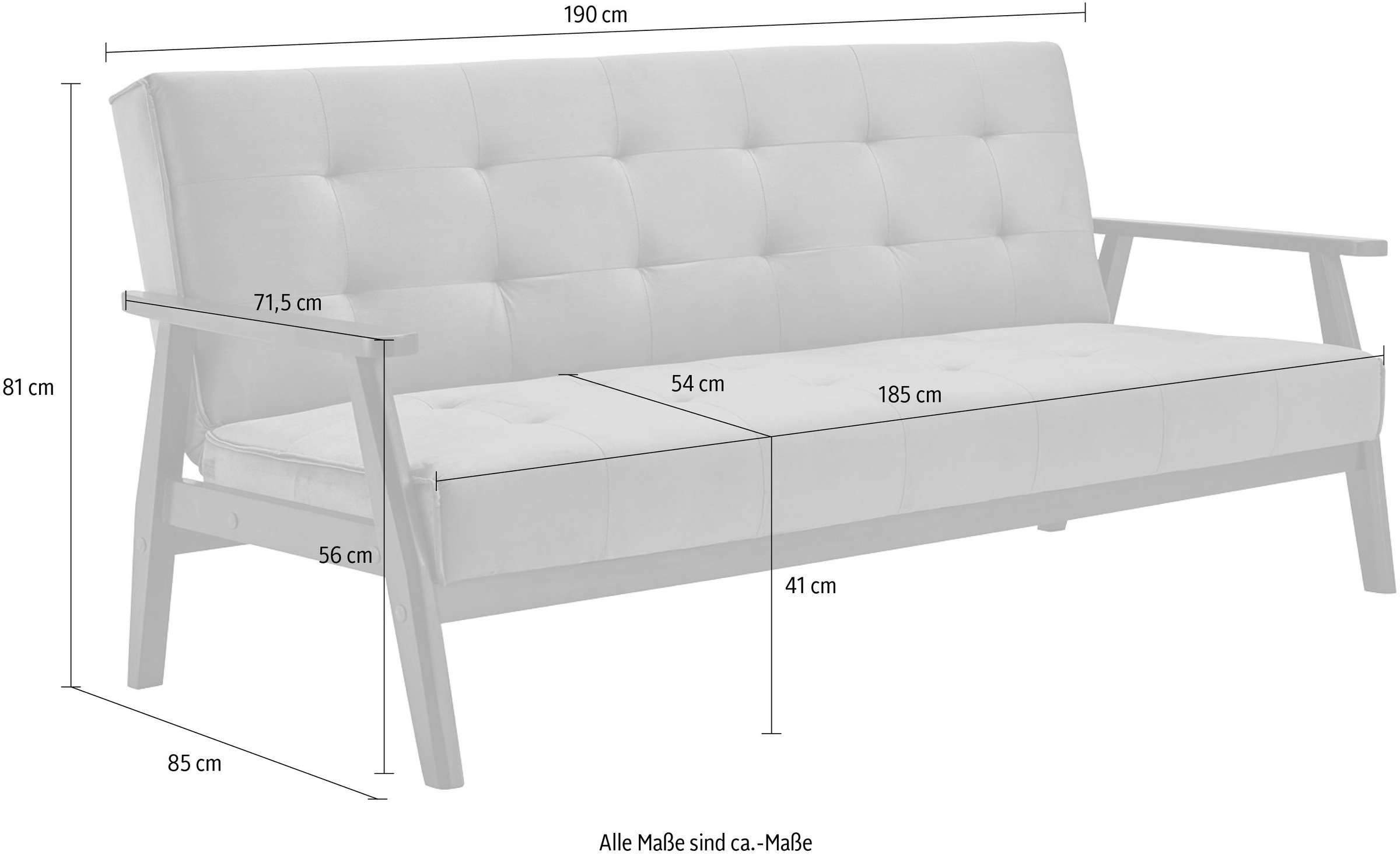 SalesFever Schlafsofa, Mit 60°Relax- und Schlaffunktion