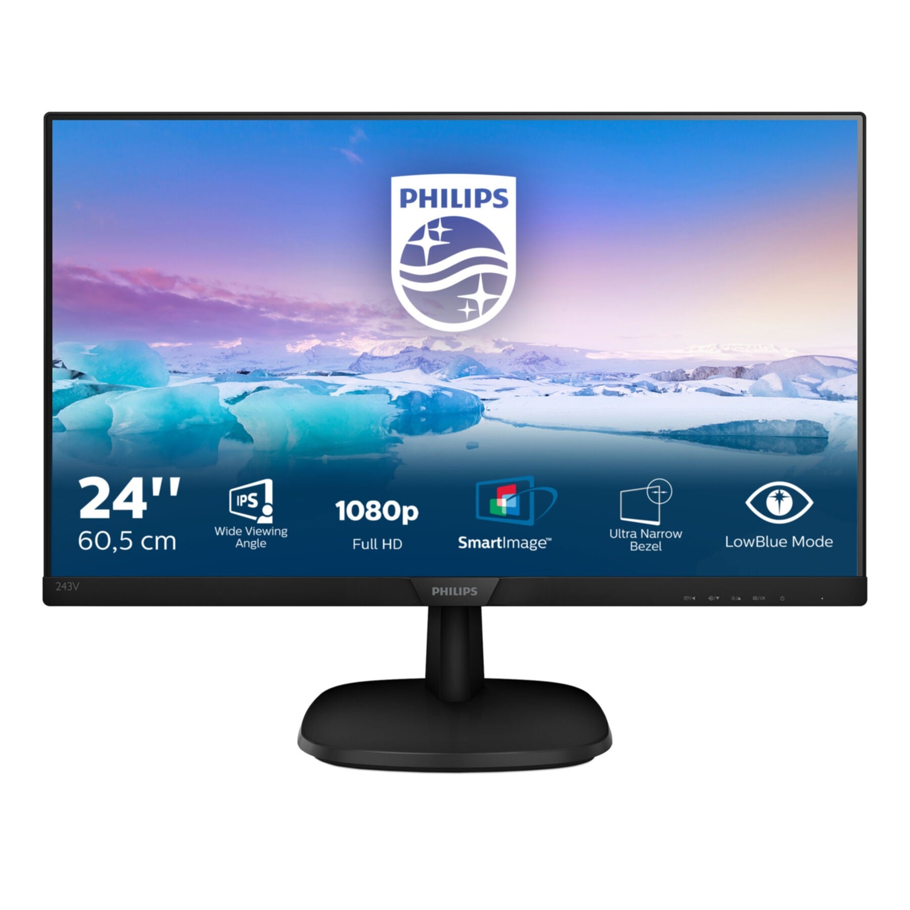 Philips LED-Monitor »Full-HD-LCD-Monitor 243V7QDSB/00«, 61 cm/24 Zoll, 1920 x 1080 px, Full HD, 4 ms Reaktionszeit, 75 Hz