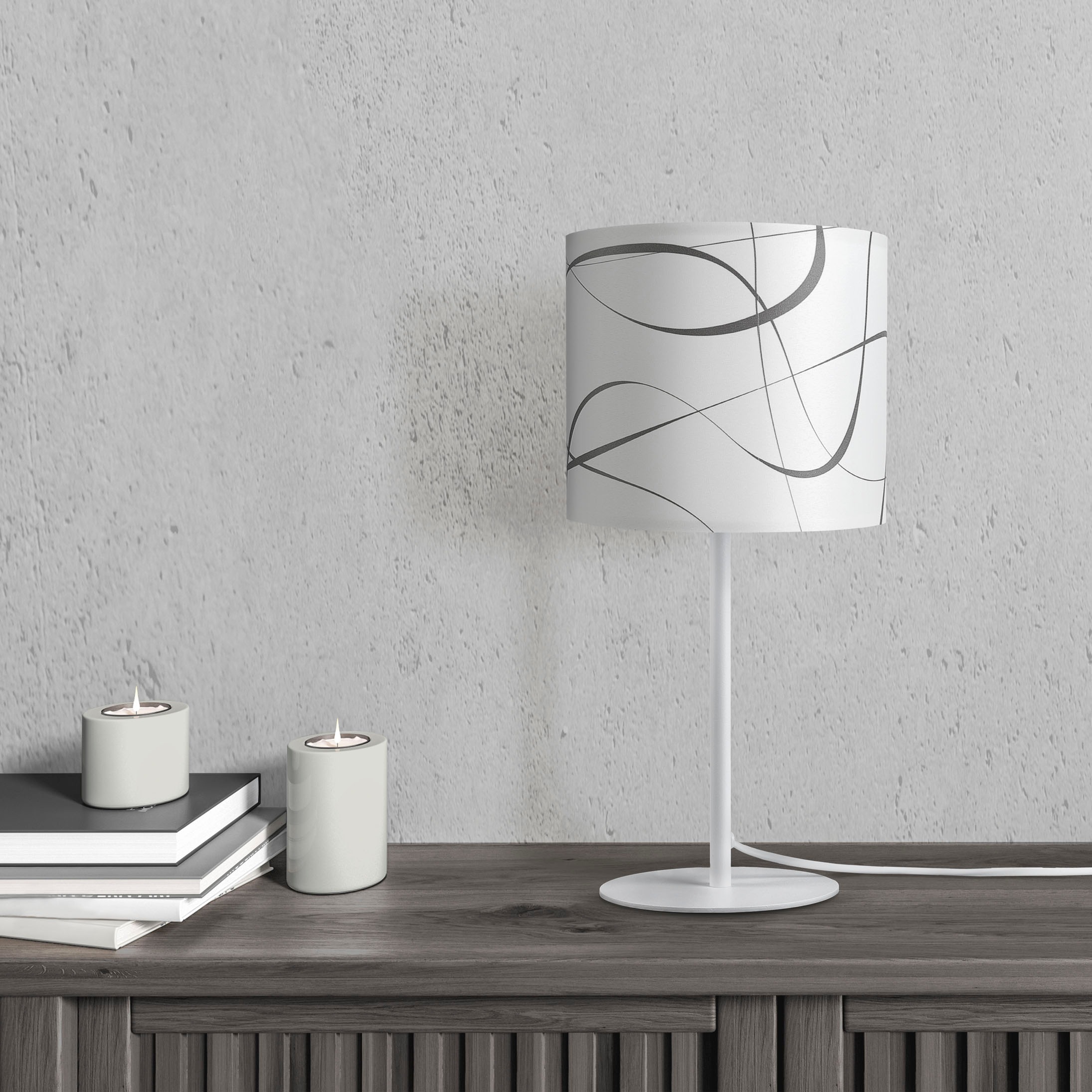 Paco Home Tischleuchte »Luca Tribal«, Leuchtmittel E14 | ohne Leuchtmittel, Schirm Retro Nacht Schlafzimmer Modern Uni Mit Muster E14
