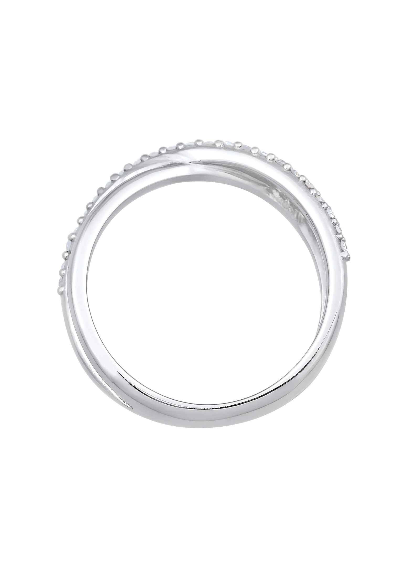 Elli Silberring »Ring Wickelring X Kristalle Glamour 925 Silber«