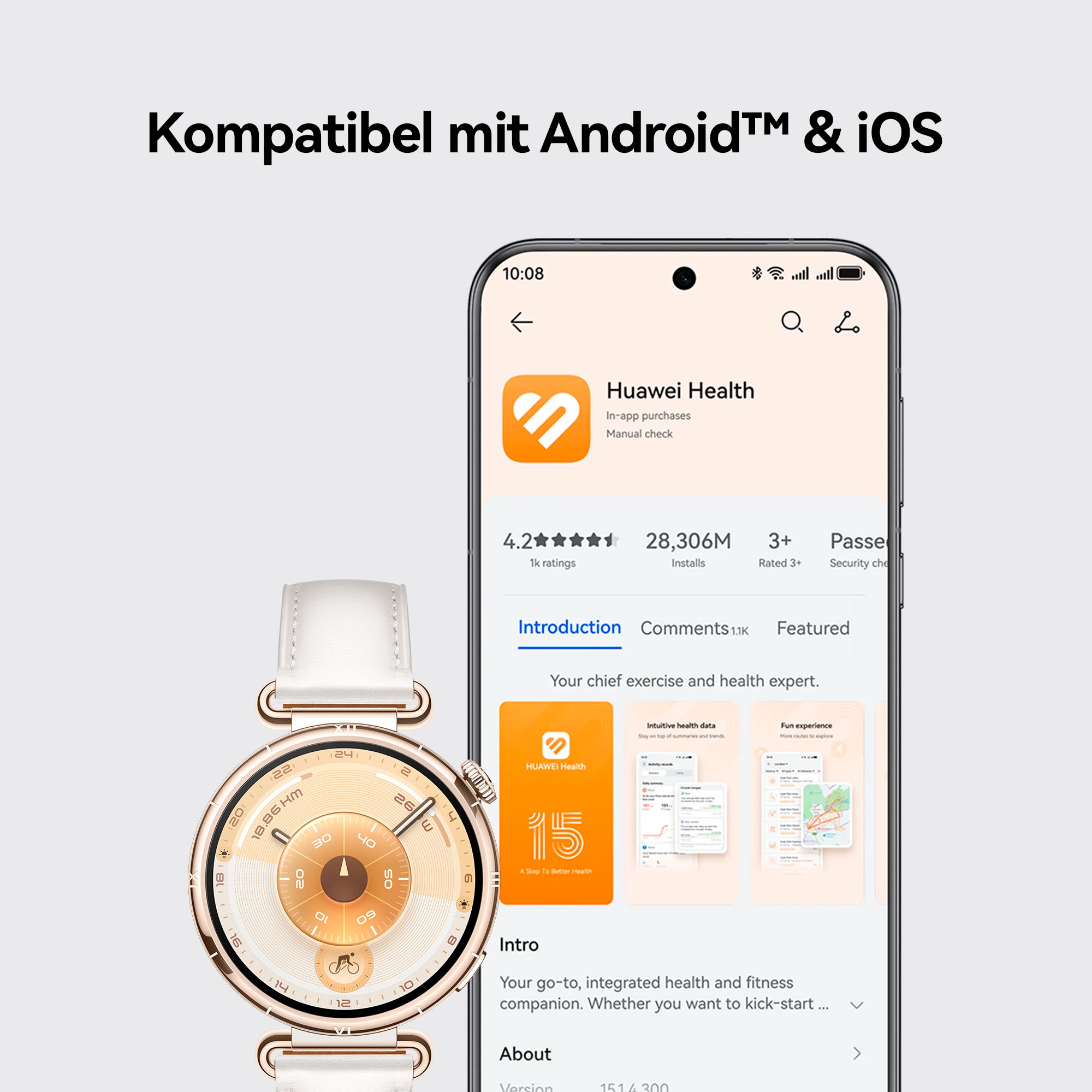 Huawei Smartwatch »WATCH GT6 46 mm«, (3,75 cm / 1,47 Zoll), 64 GB, Bis zu 21 Tagen Akkulaufzeit, Outdoor-Sport Profi-Niveau, EKG-Analyse