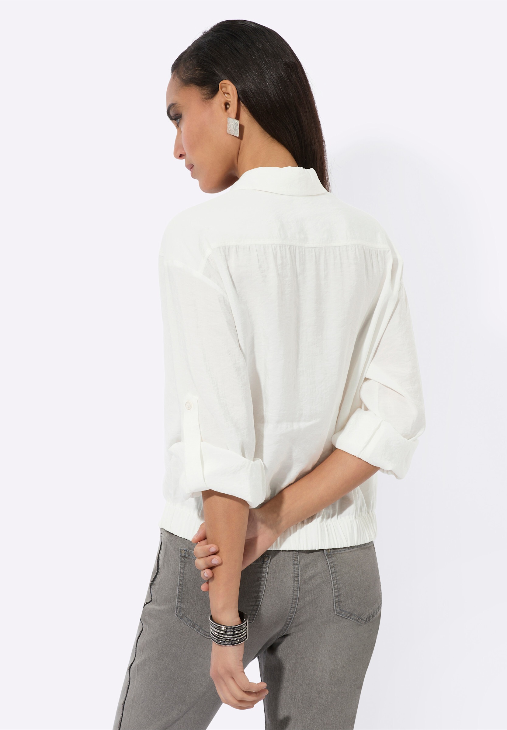 creation L Klassische Bluse »Modal-Bluse Hemdbluse in Crinkle-Qualität«