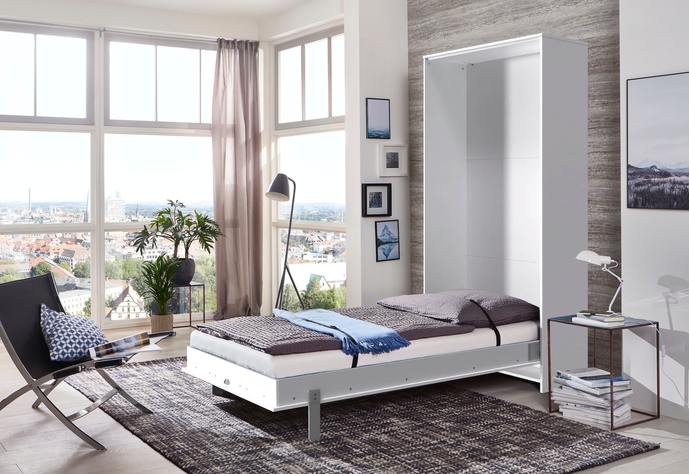 Wimex Schrankbett »Juist Schrankklappbett Gästebett« vertikal klappbar, 3 Liegeflächen, mit Lattenrost, Made in Germany