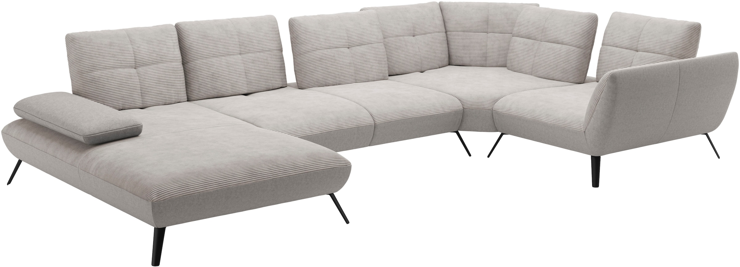 Places of Style Wohnlandschaft »Mikado U-Form«, inkl. Sitztiefenverstellung und Armteilverstellung