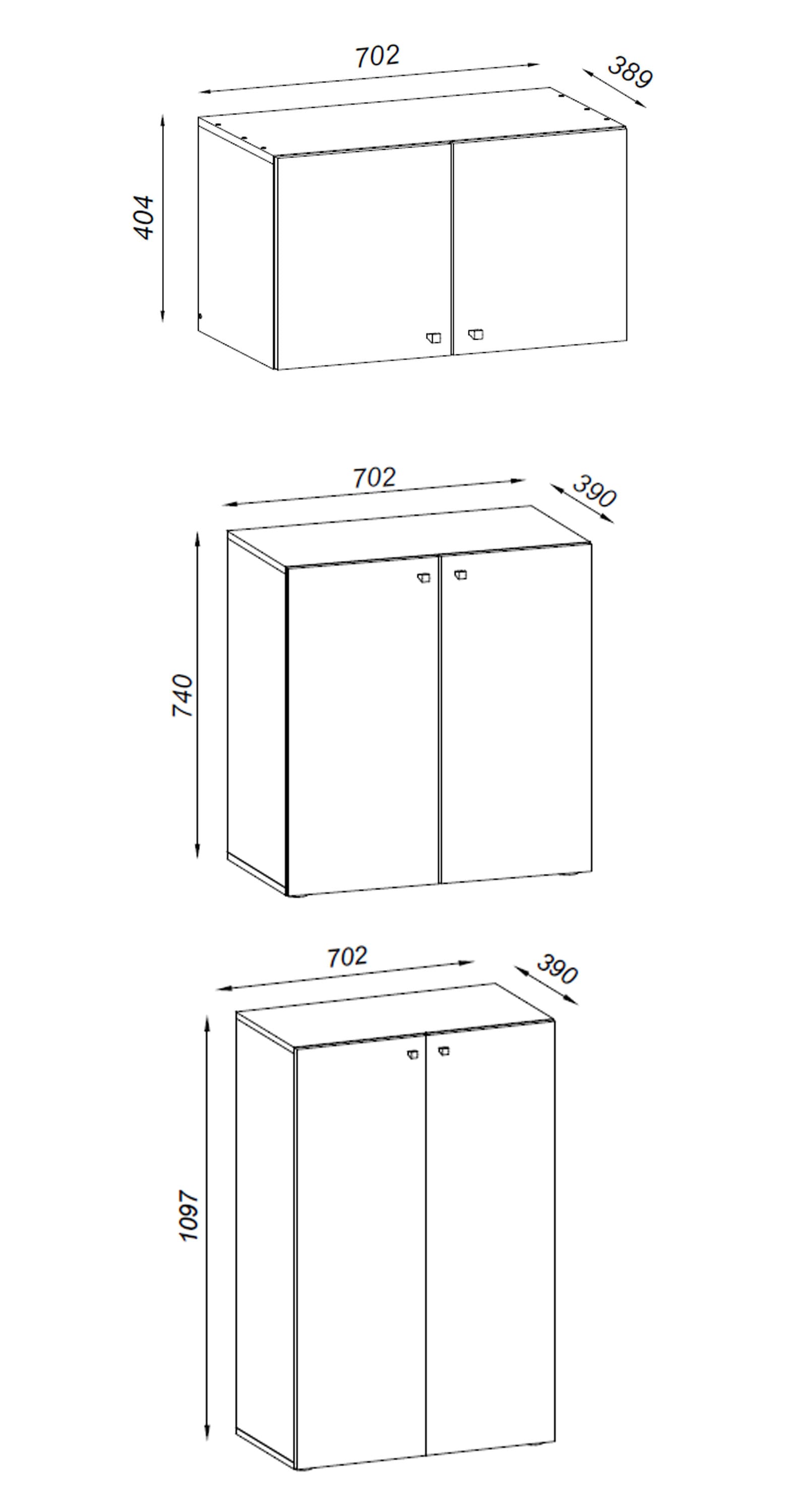 VCM Schuhschrank »VCM Holz-Schuhschrank | Maße: H. 200 x B. 70 x T. 39 cm | Allzweckschrank | 9 Fächer | 4 Drehtüren | Aufsatz mit 2 Türen ¿ Lona«, (1 St.)