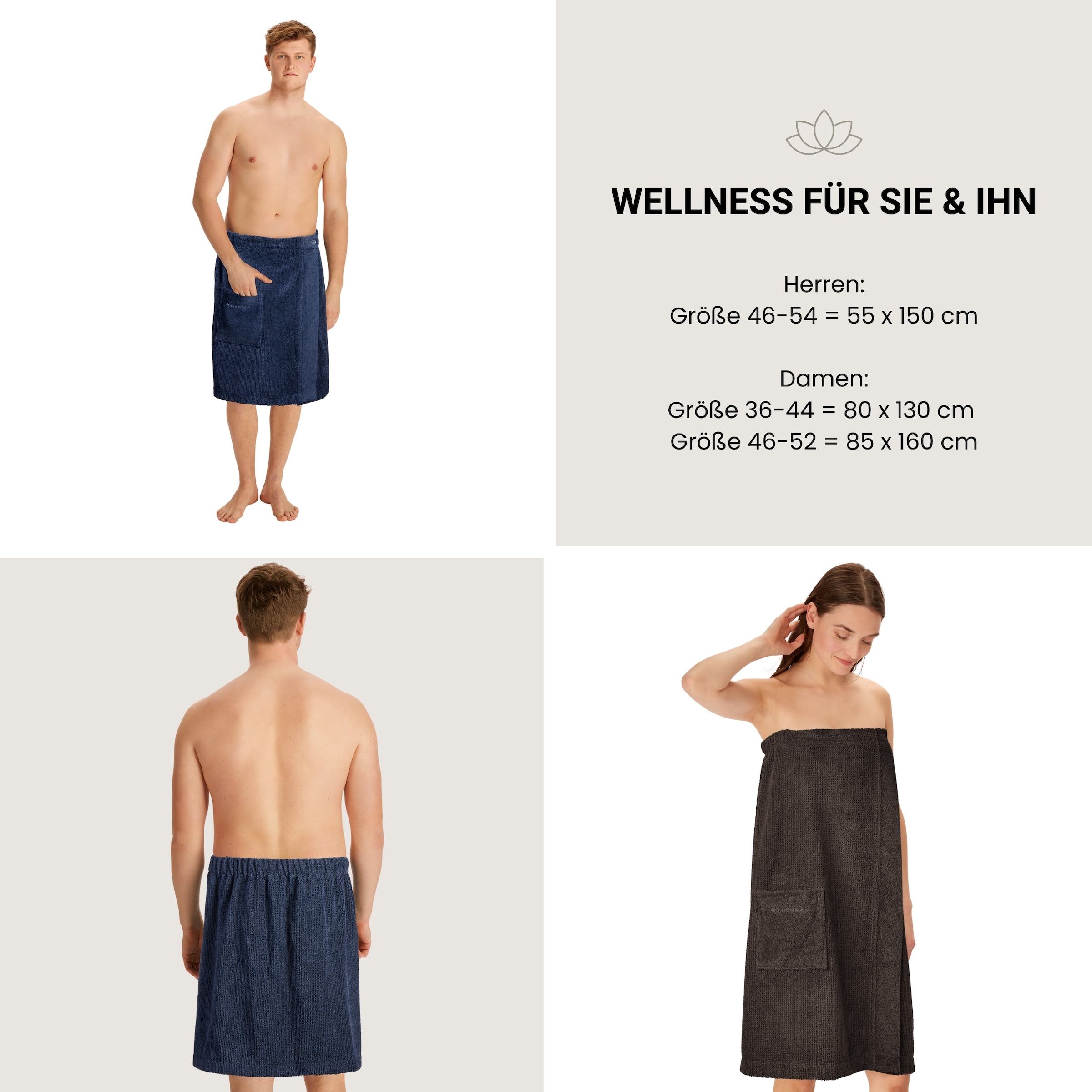 Schiesser Sarong »Saunakilt Turin für Herren in angesagter Reiskornoptik«