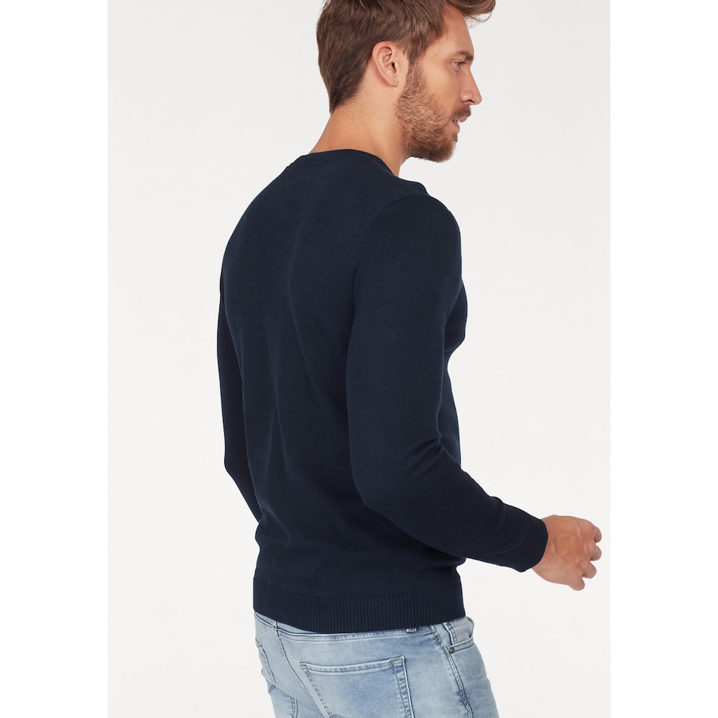 Jack & Jones V-Ausschnitt-Pullover »JJEBASIC KNIT V-NECK«