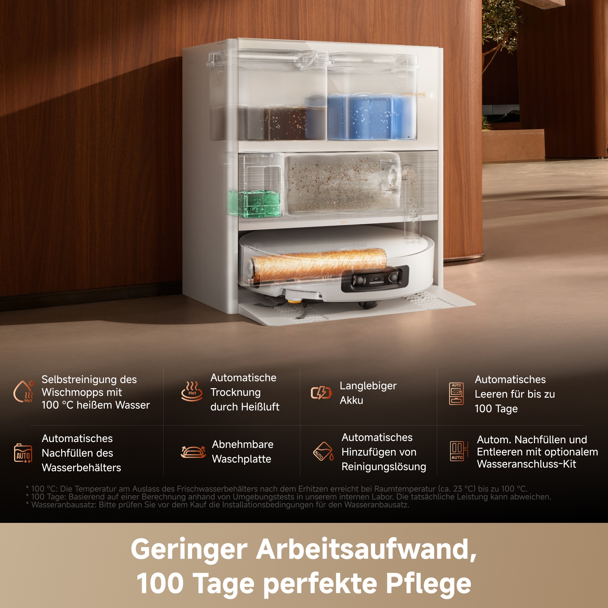 Dreame Nass-Trocken-Saugroboter »Aqua20 Pro Ultra Roller X Complete White« Vollautomatische Absaugstation, App-Steuerung