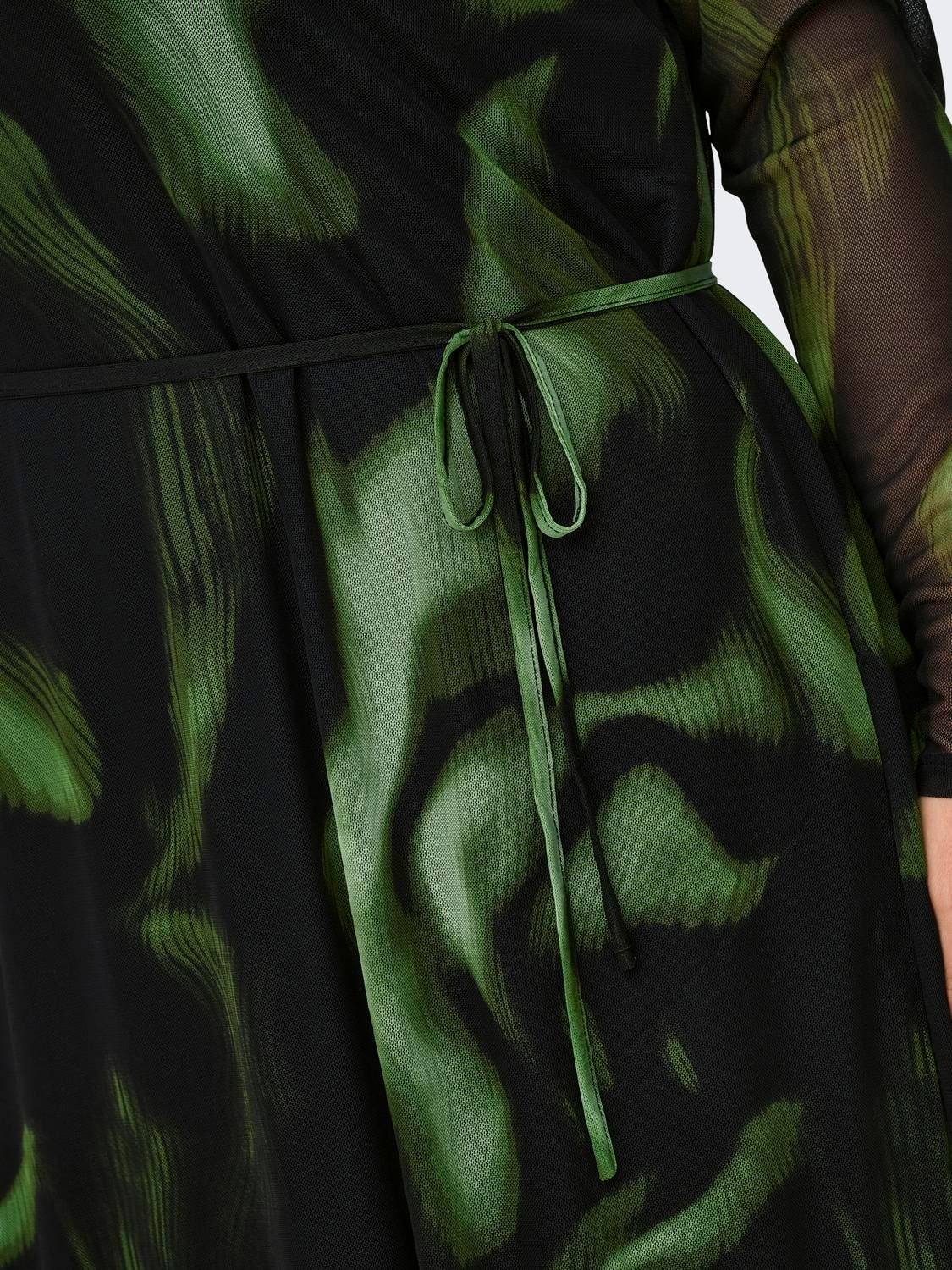 ONLY CARMAKOMA Chiffonkleid »CARFOREST LIFE LS BOATNECK BLK DRESS JRS«, Sommerkleid