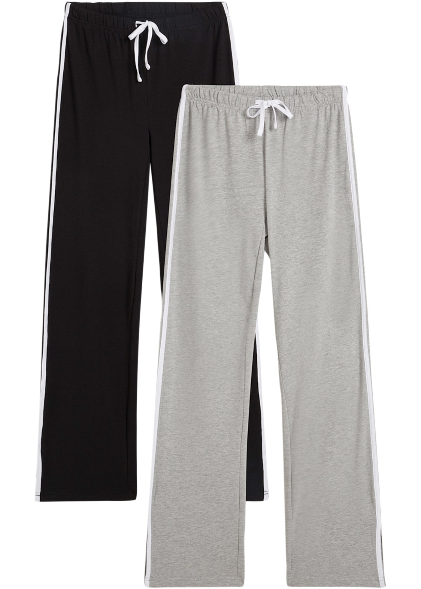 bonprix Jerseyhose  Gummizugbund mit Bindeband, kontrastfarbiger Seitenstreifen