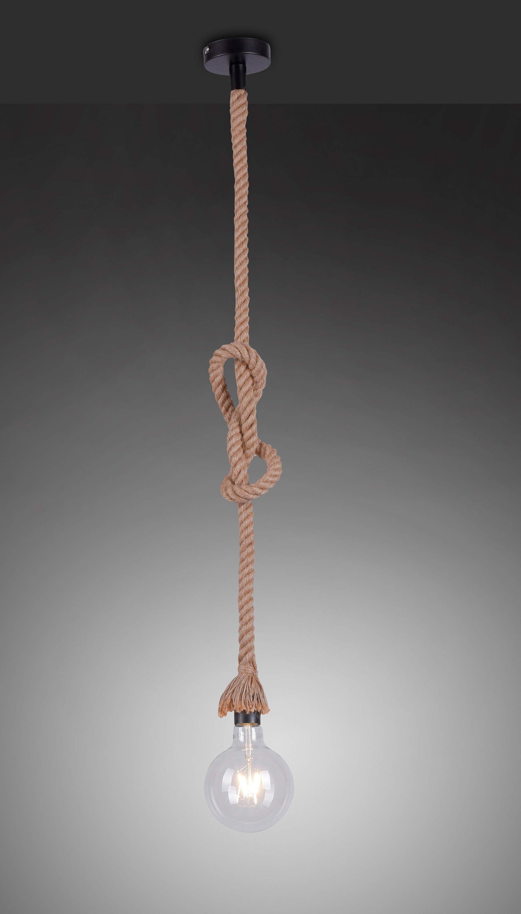 JUST LIGHT Pendelleuchte »ROPE« E27 1 Stk. Hängeleuchte, Hängelampe
