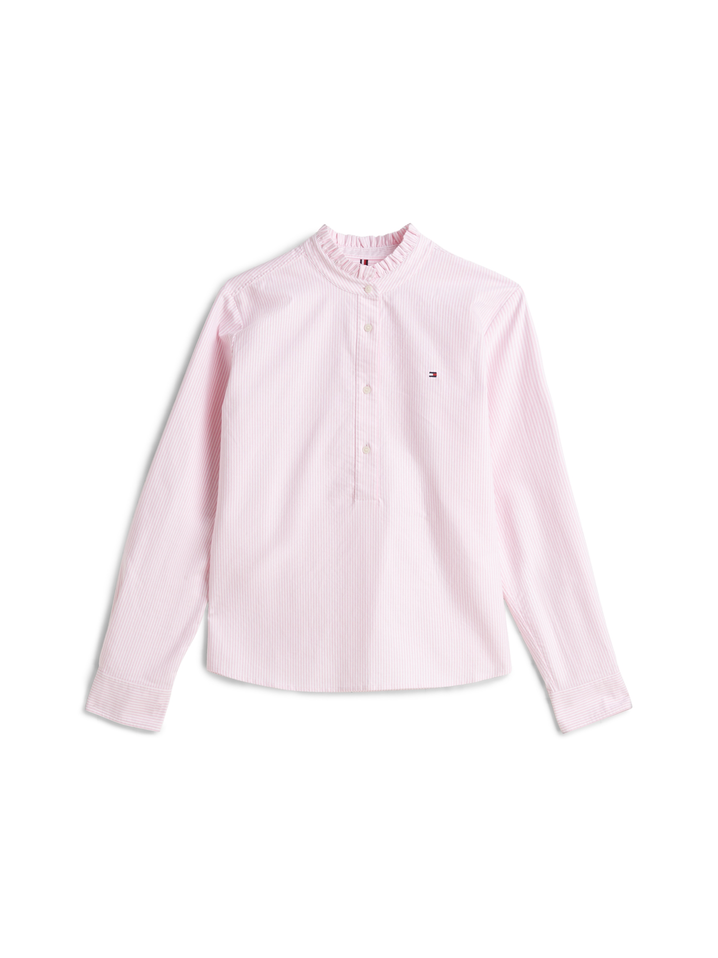 Tommy Hilfiger Langarmbluse »OXFORD RUFFLE NECK SHIRT« mit Rüschen Detail