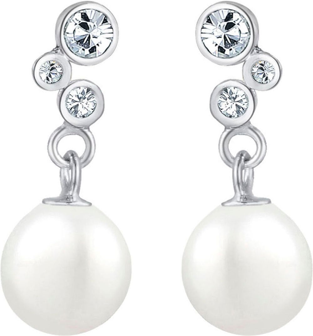 Elli Paar Ohrstecker »Schmuck Geschenk Silber 925 Ohrringe, 0307580516«, mit Glasstein - mit Muschelkernperle