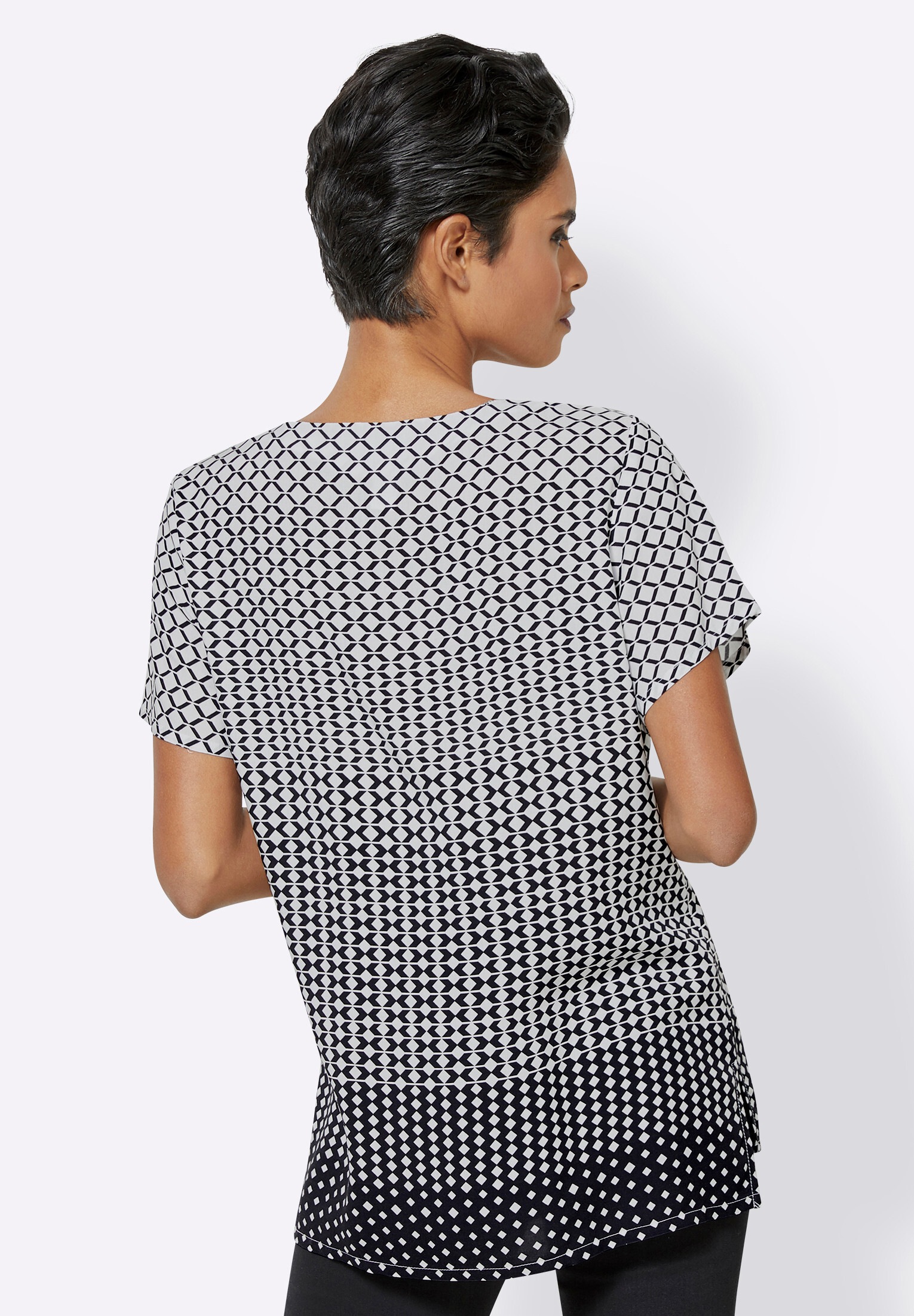 creation L Schlupfbluse »Bluse Kurzarmbluse mit Farbverlauf, reine Viskose«