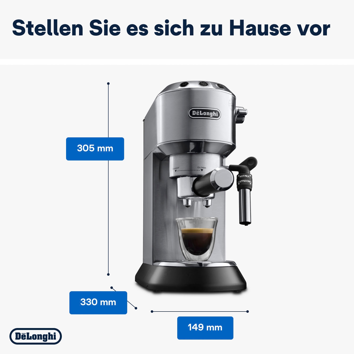 De'Longhi Espressomaschine »Dedica Style EC 685.M«, Siebträger, 1350 Watt, 15 Bar