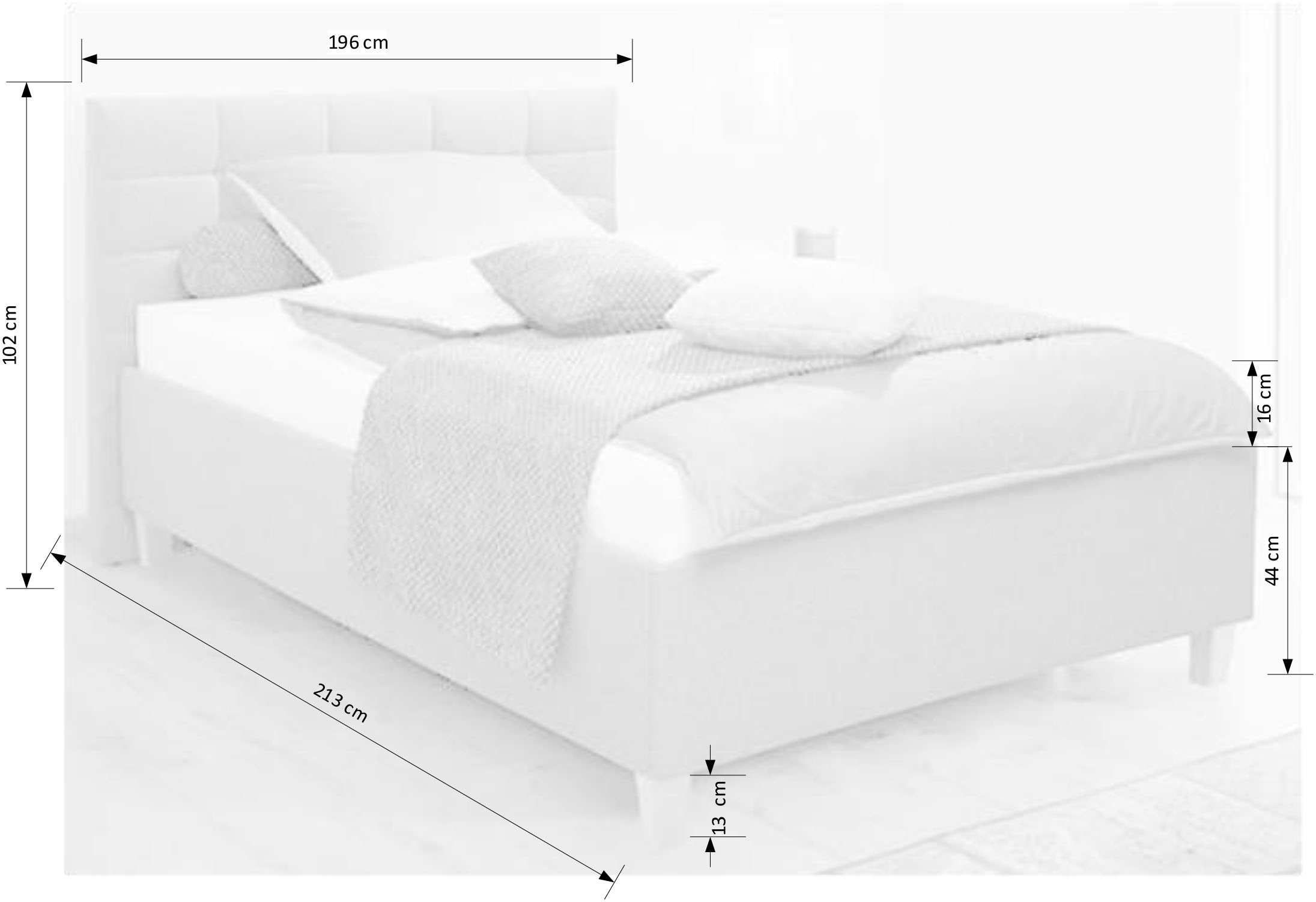 alina Polsterbett »Ricardo« Füße schwarz