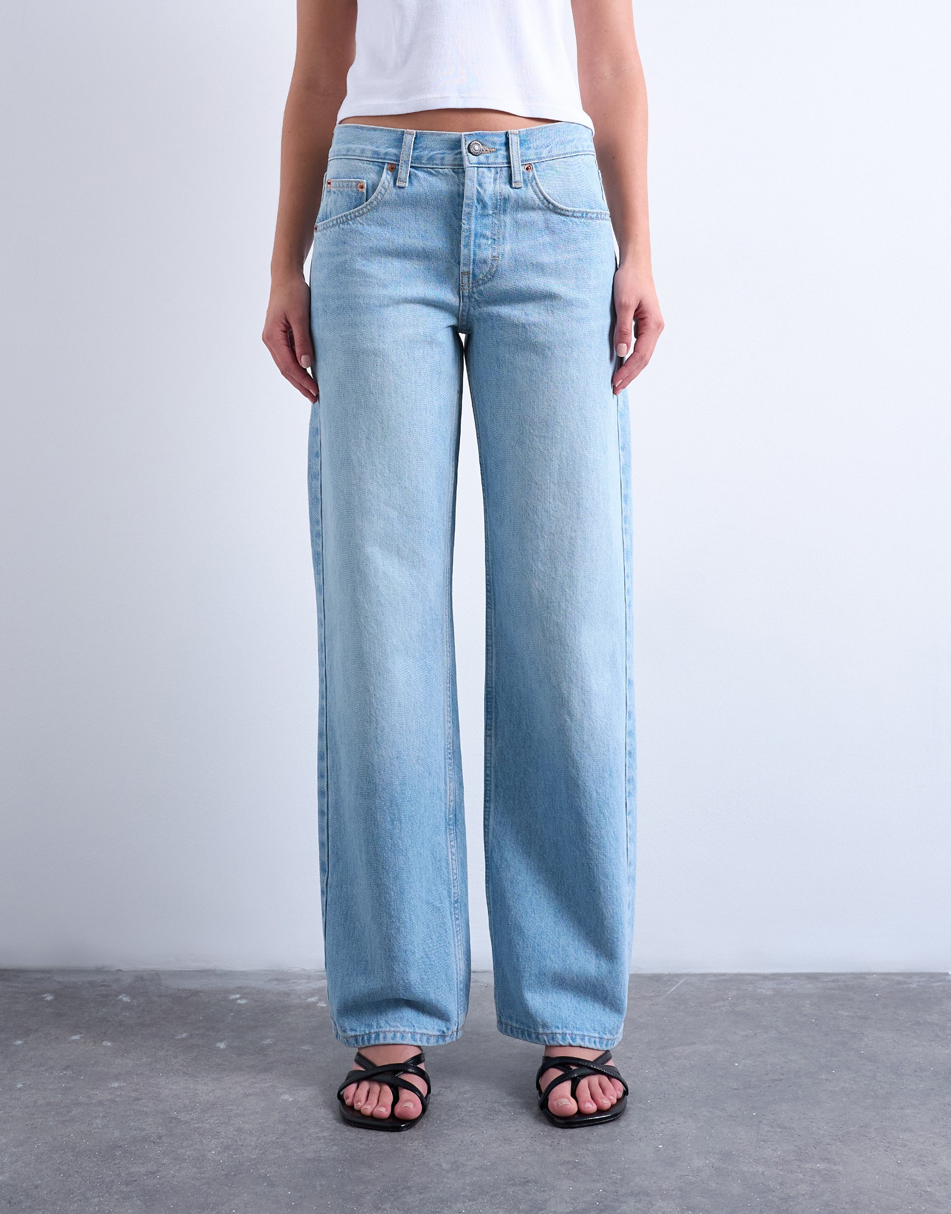 TOPSHOP Weite Jeans »TSEMBER LR WIDE DNM JEANS LB NOOS« Baumwolle, relaxed fit