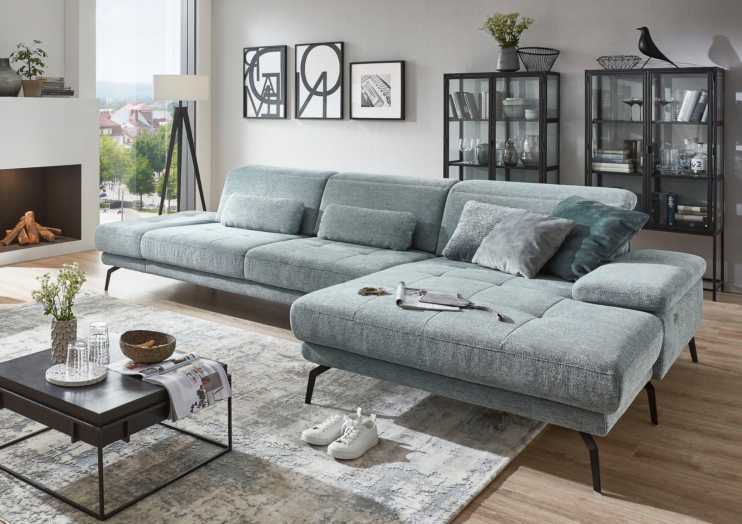 Die PlanBar Ecksofa »MP-IN20126 L-Form«, mit Kopfteilverstellung, optional Sitztiefen- & Armteilverstellung