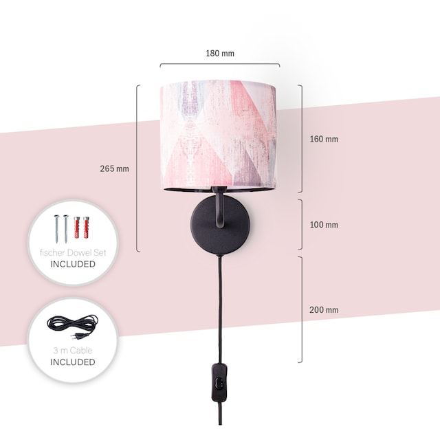 flammig-flammig, Lampe online 1 Stecker 3m Paco Abstrakt Wohnzimmer Home âˆ…18cm Wandleuchte OTTO bei 102«, Flur »Mero E14 Kabel