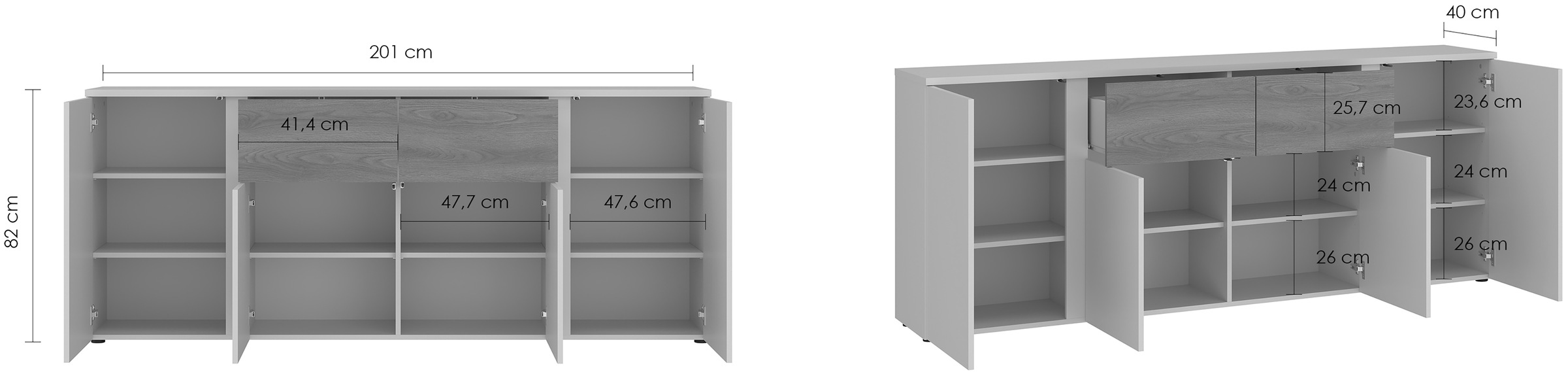 Home affaire Sideboard »HAMM« Breite ca. 201 cm