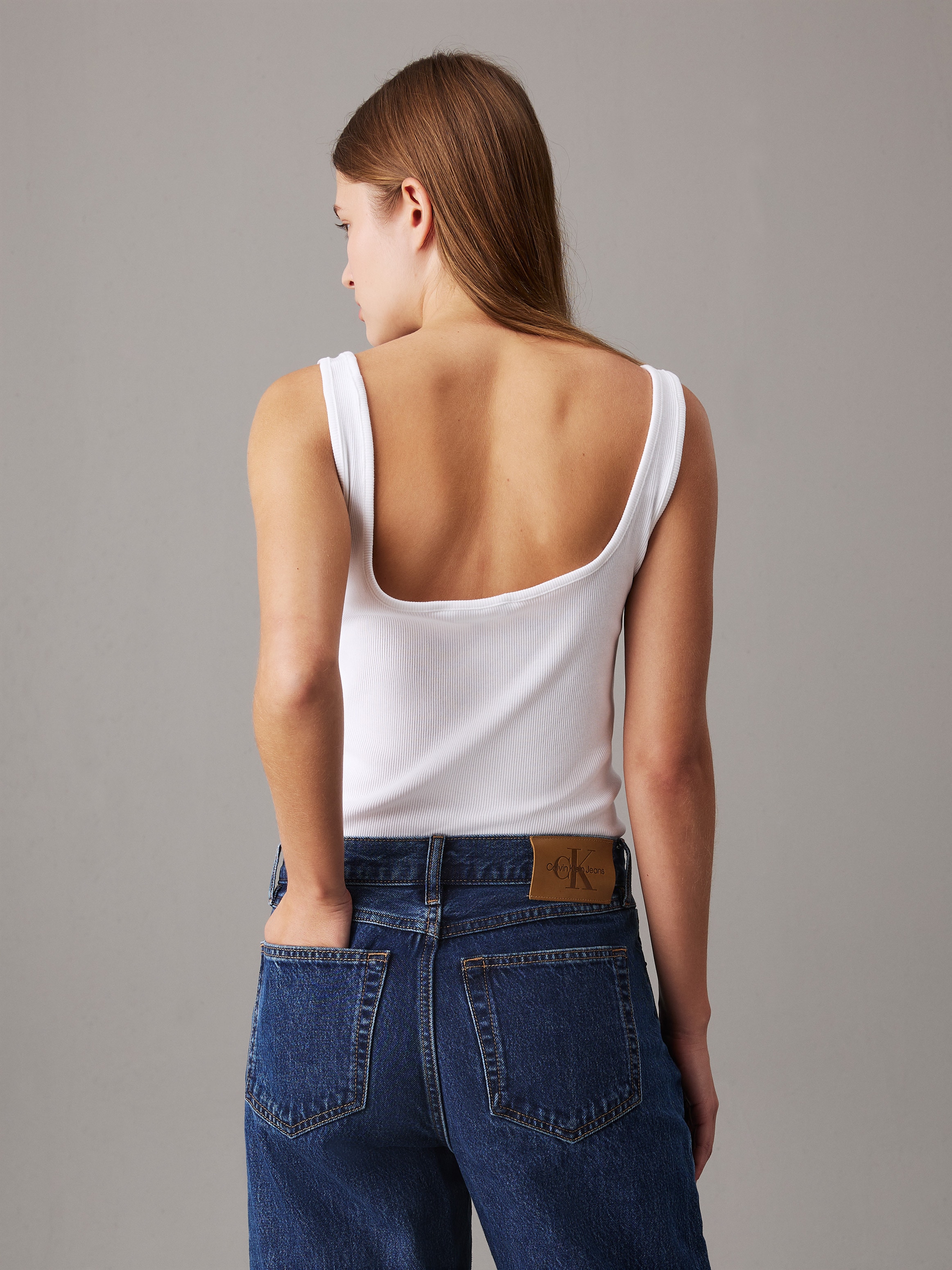 Calvin Klein Jeans Tanktop »CK RIB TANK TOP« mit eckigem Ausschnitt