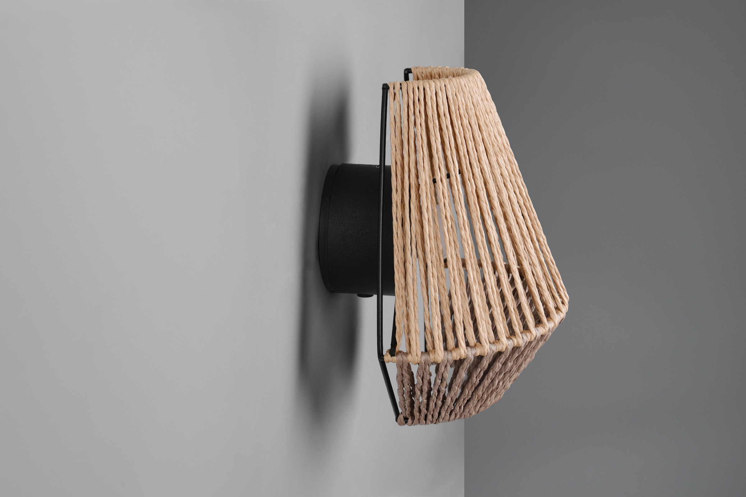 REALITY Leuchten LED Wandleuchte »LIRA, Akku Wandlampe, USB Ladeanschluss, 1,5W 140 Lumen 3000K warmweiß« LED-Board 1 Stk. Warmweiß Lampenschirm aus Papiergarn, Touchdimmer, max 8h Akkulaufzeit