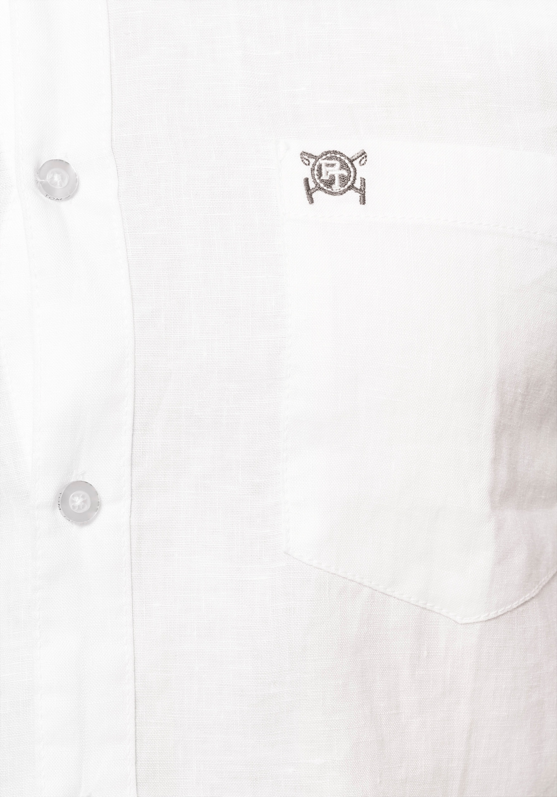TOM TAILOR Polo Team Leinenhemd, mit Logostickerei