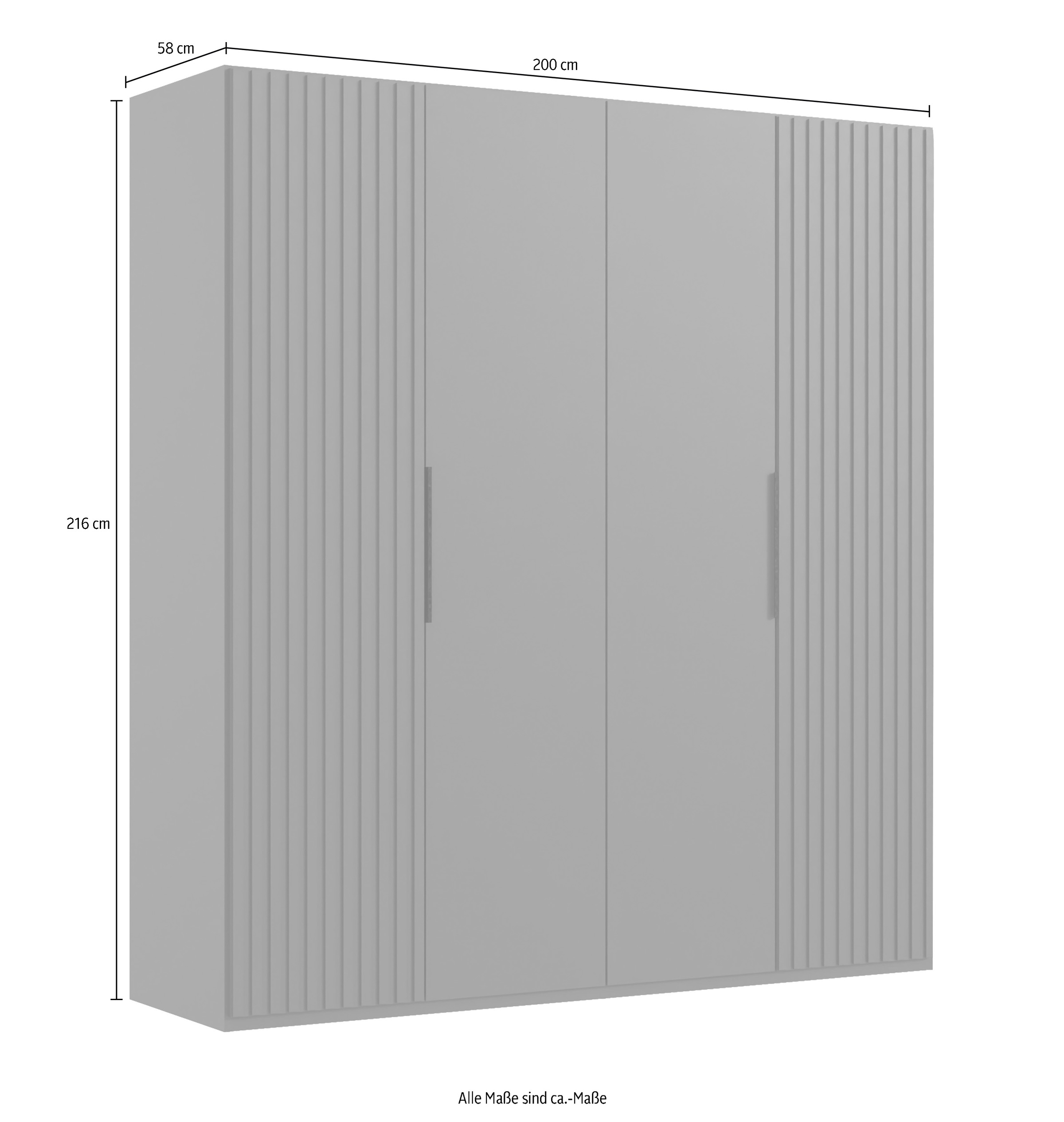 Wimex Drehtürenschrank »Andorra by fresh to go«, Mit 3D-Leisten für Akustikpaneel-Optik