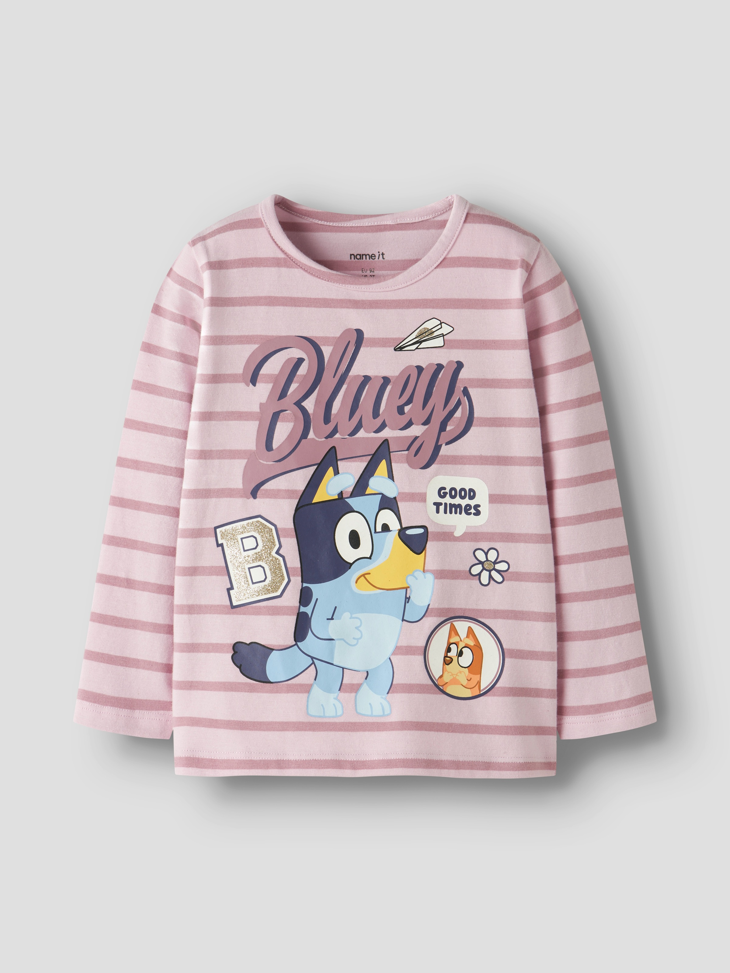 Name It T-Shirt »NMFJONA BLUEY LS NREG TOP BOX NOOS SKY« Baumwollmischung, regular fit