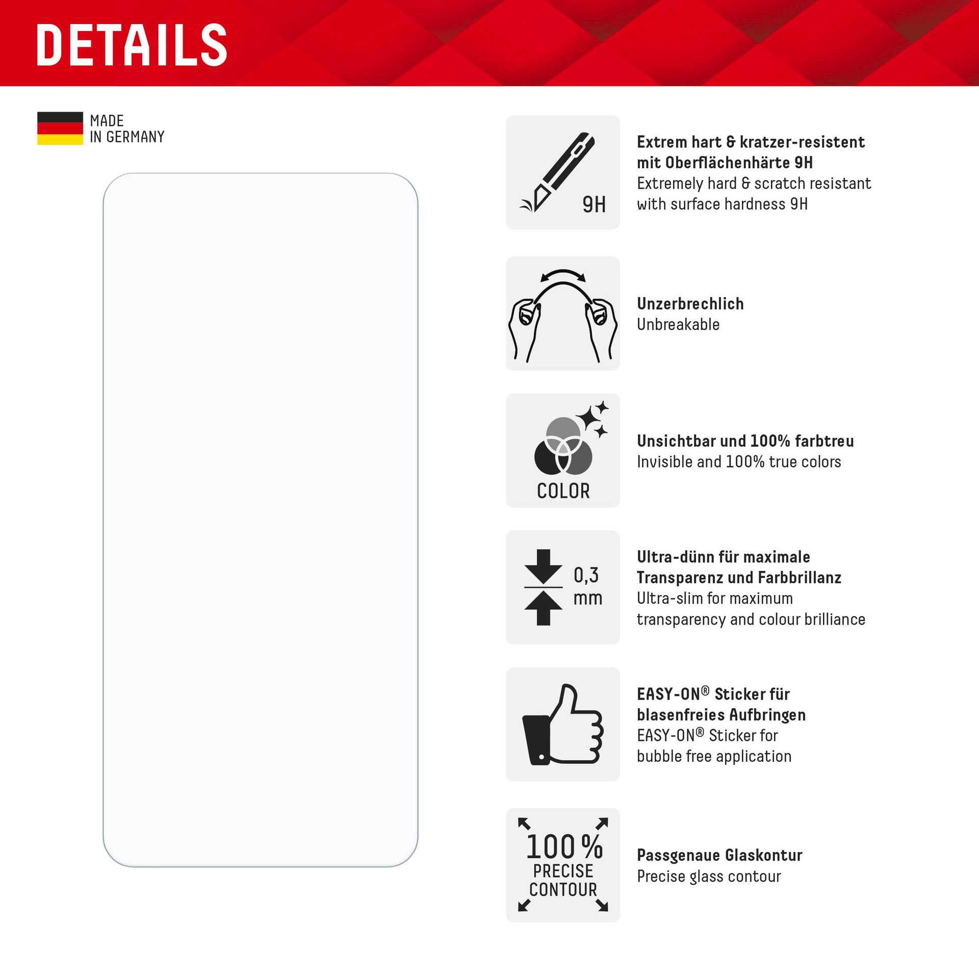 Displex Displayschutzglas »Smart Glass Screen Protection - ultra-dünn, unzerbrechlich, unsichtbar«, für Xiaomi Redmi Note 14, Displayschutzfolie, Schutzfolie, Bildschirmschutz, kratz- & stoßfest
