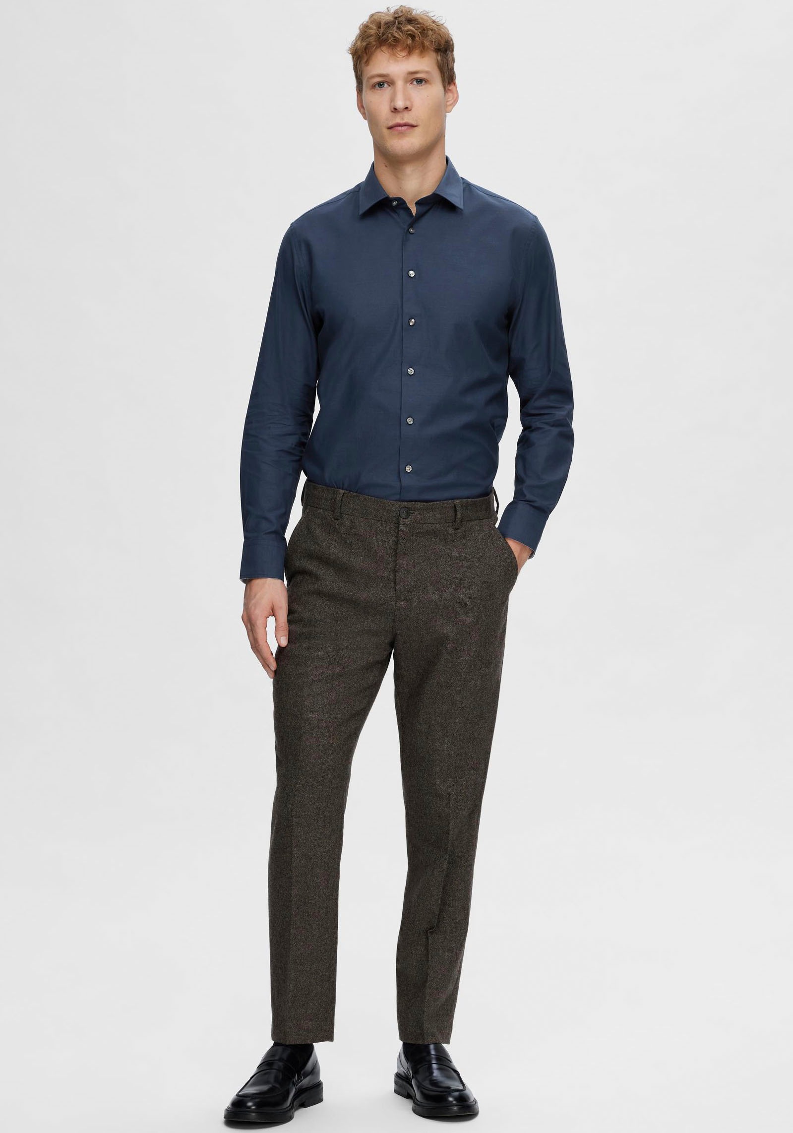 SELECTED HOMME Langarmhemd »SLHSLIMSOHO-DETAIL SHIRT LS NOOS«