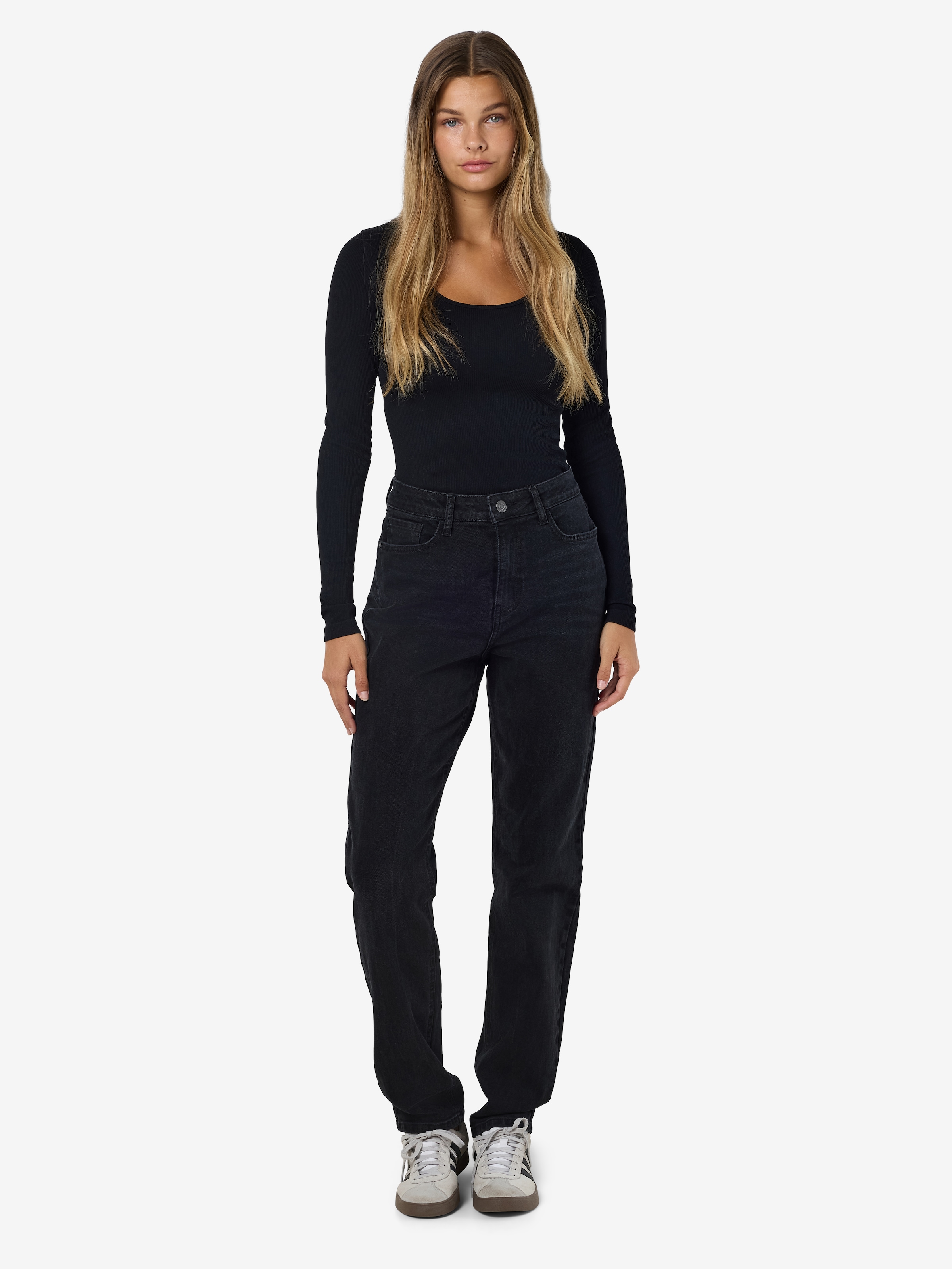 Noisy may High-waist-Jeans »NMDAISY HW MOM FIT JEAN BLACK FWD NOOS«