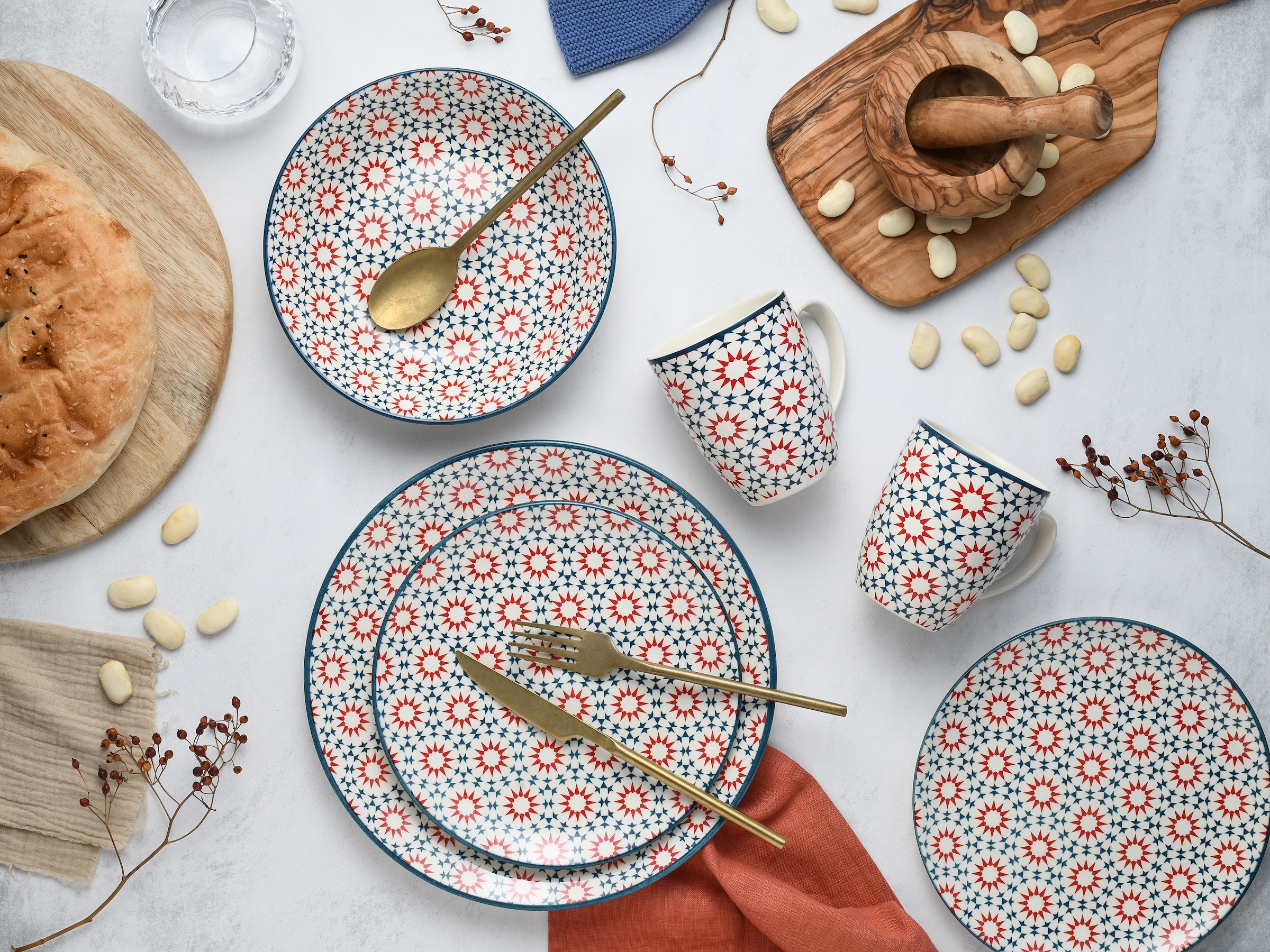 CreaTable Kombiservice »Stella«, (Set, 16 tlg.), orientalisch mediterraner Stil