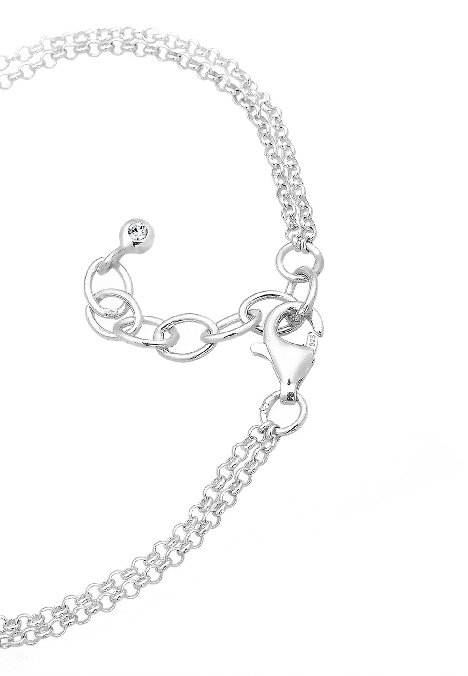 Elli Armkette »Armband Halbmond Sterne Galaxy Kristalle 925 Sterling Silber«