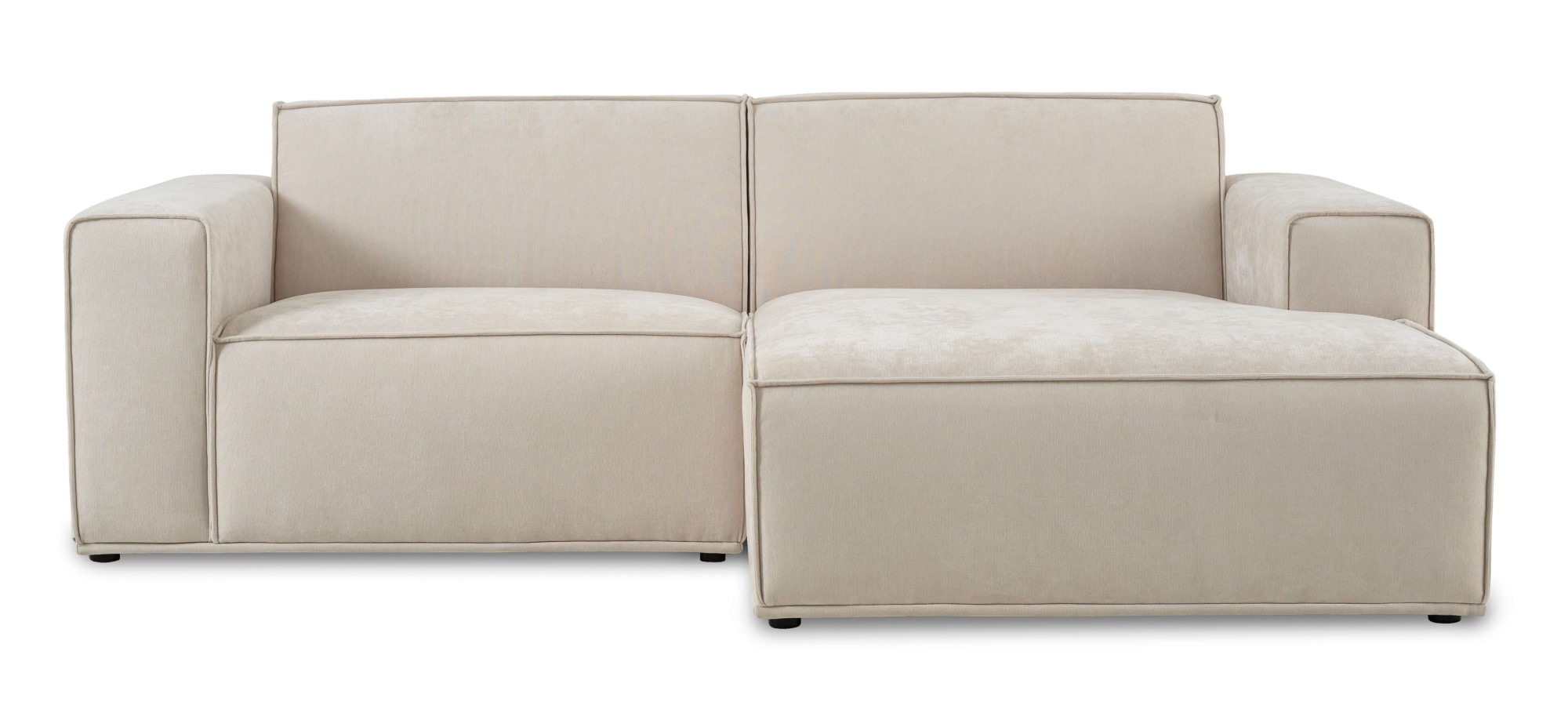 Home affaire Ecksofa »Avelin, 228 cm, L-Form, Chenille, Struktur-Boucle« mit Wellenunterfederung, Kedernaht, bodentief, Skandi-Design