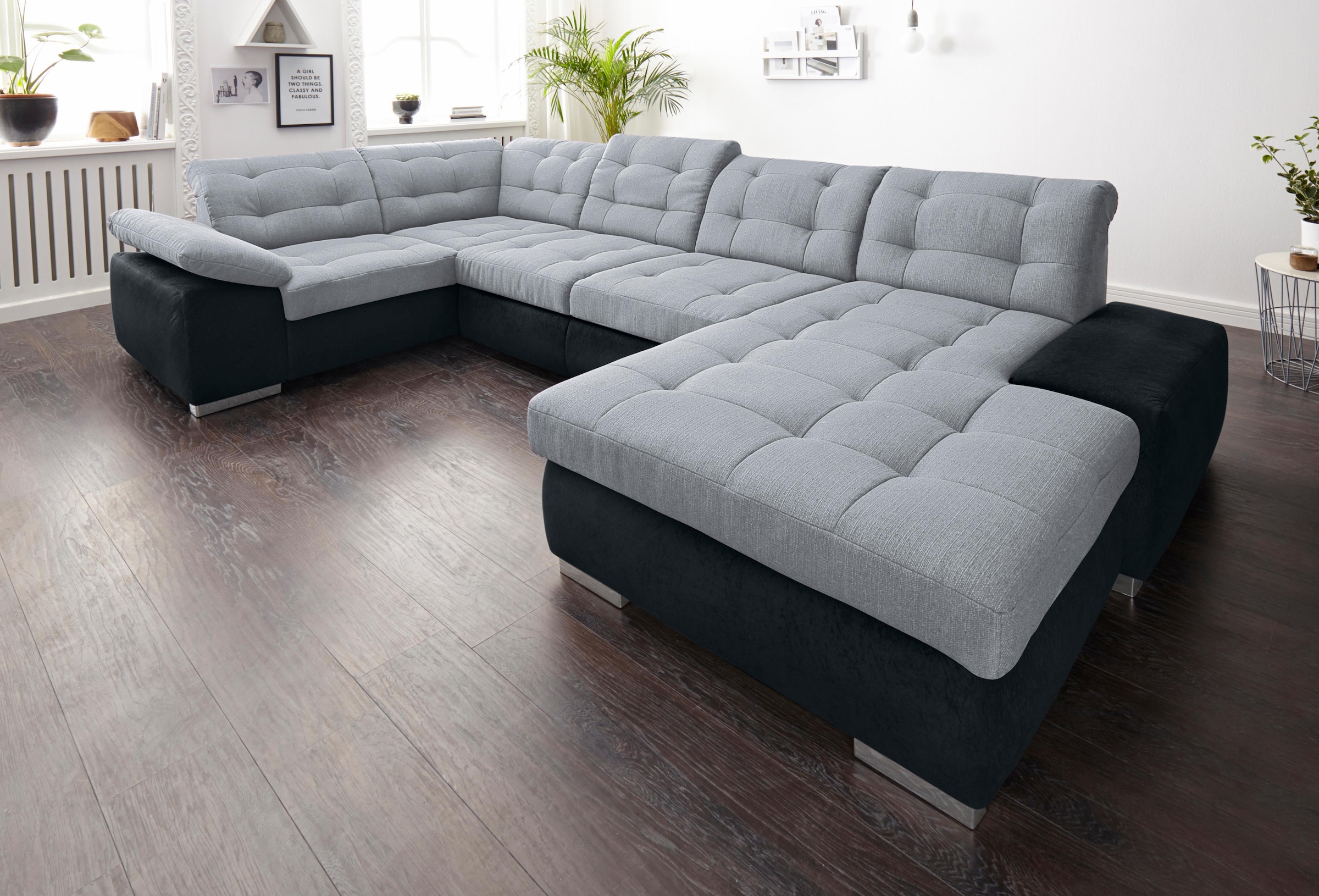 sit&more Wohnlandschaft »Ontario U-Form« XXL, wahlweise mit Bettfunktion