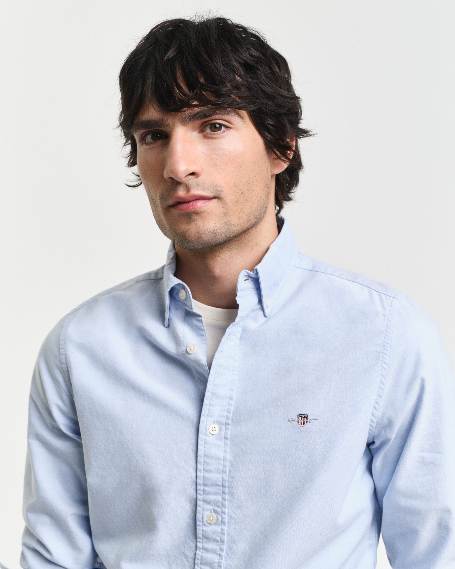 Gant Langarmhemd »Slim Fit Oxford Hemd strukturiert langlebig dicker«, Oxford Hemd Slim Fit