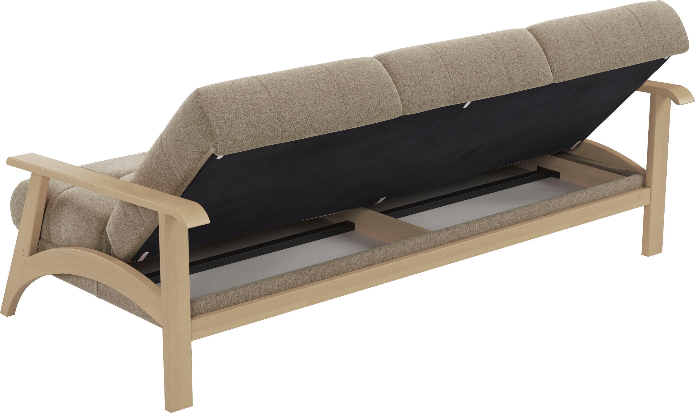 sit&more 3-Sitzer »Billund«, Armlehnen aus Buchenholz in natur, verschiedene Bezüge und Farben