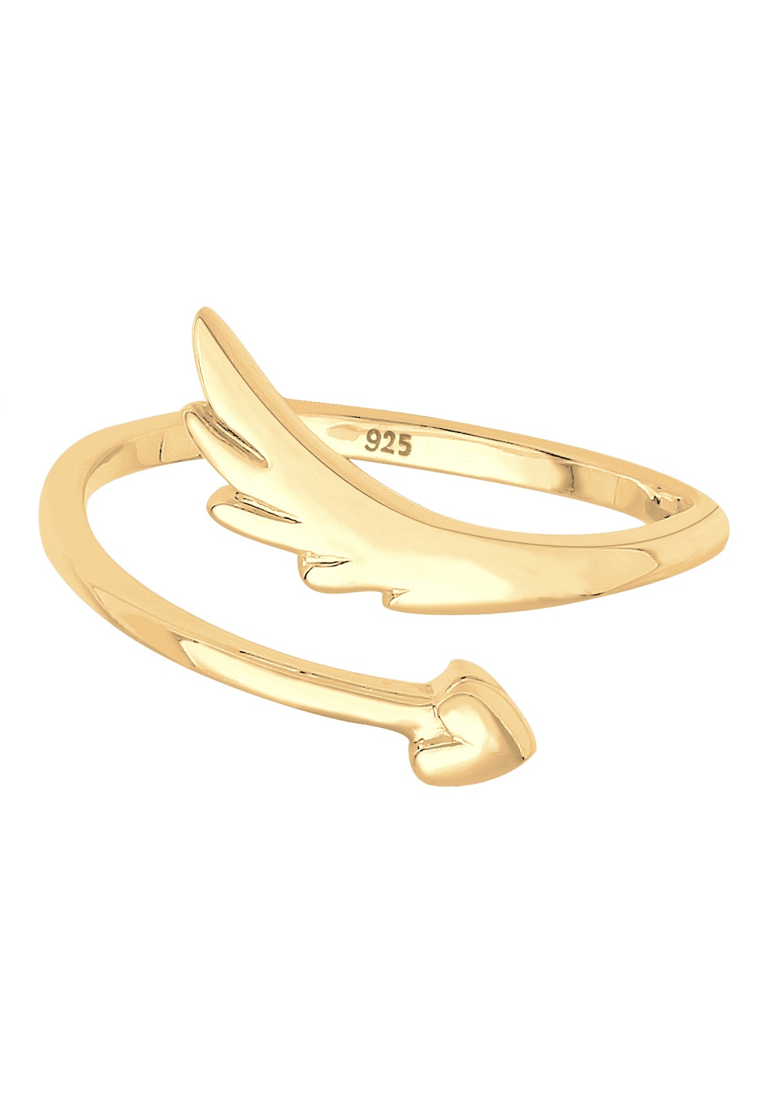 Elli Silberring »Ring Herz Flügel Feminin Offen 925 Silber«
