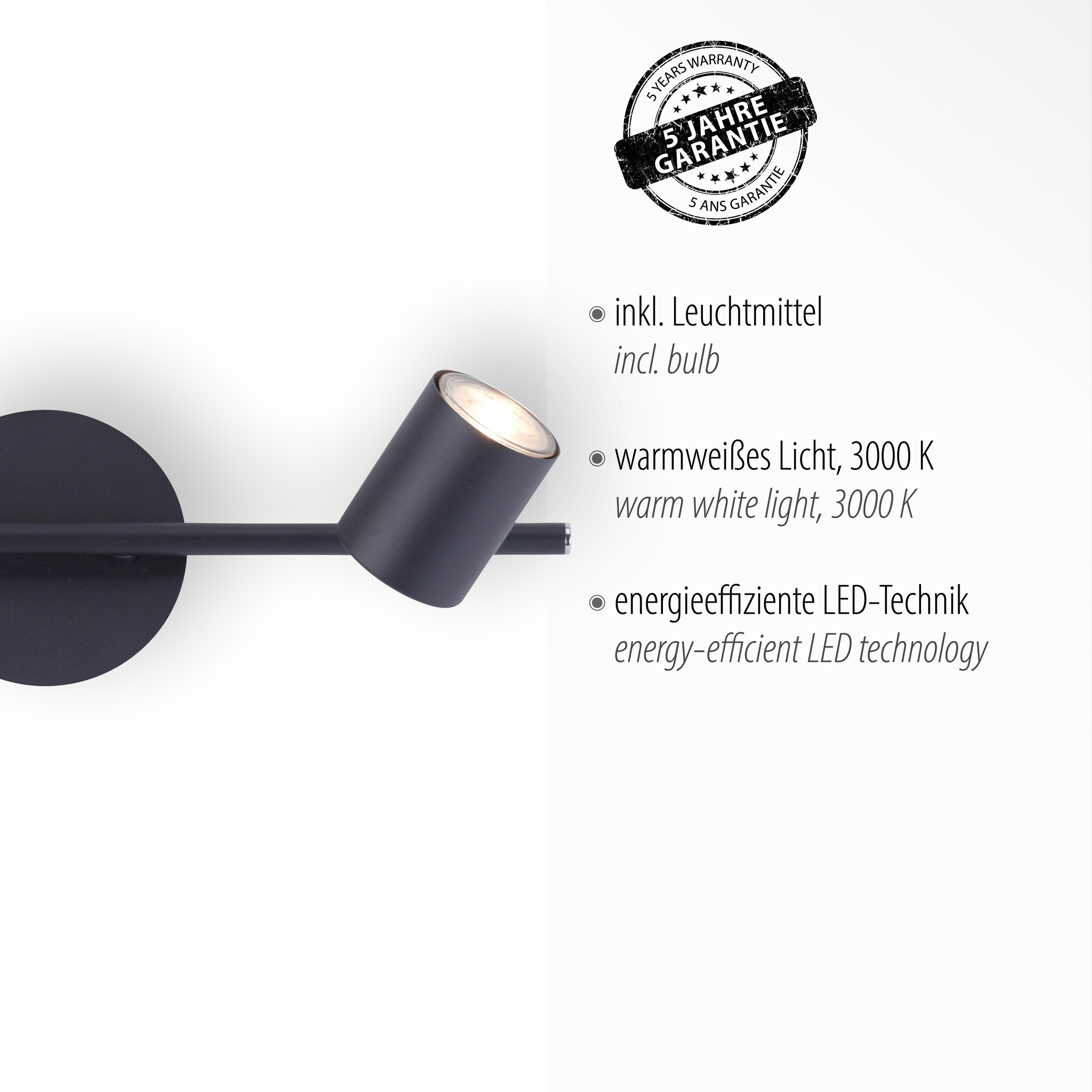 JUST LIGHT LED Deckenleuchte »TARIK«, 2 flammig, Leuchtmittel GU10 | LED wechselbar, LED